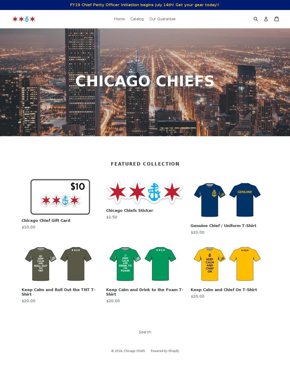 chicagochiefs.com — Shopify storefront screenshot
