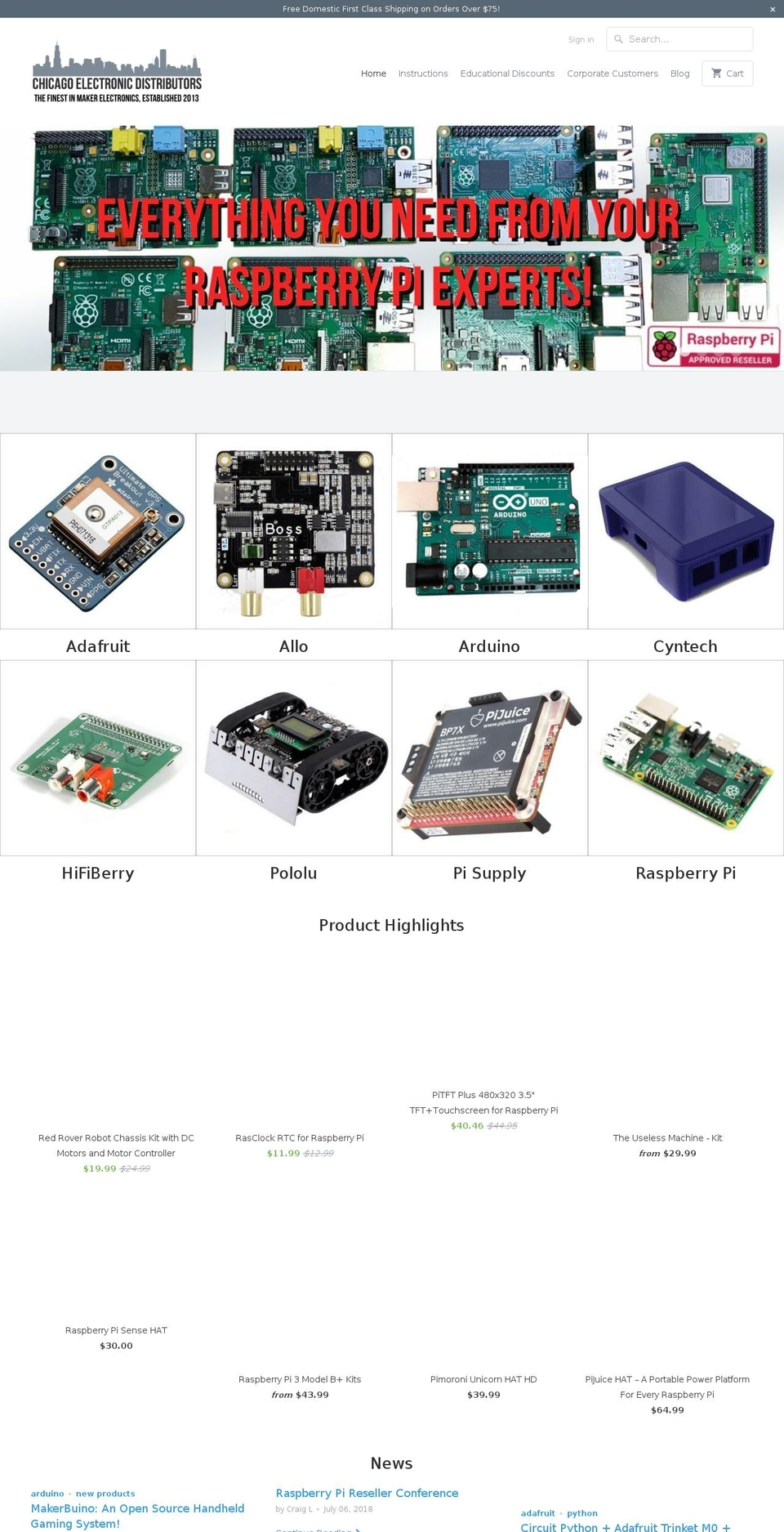 chicagoelectronicdistributors.com — Shopify storefront screenshot