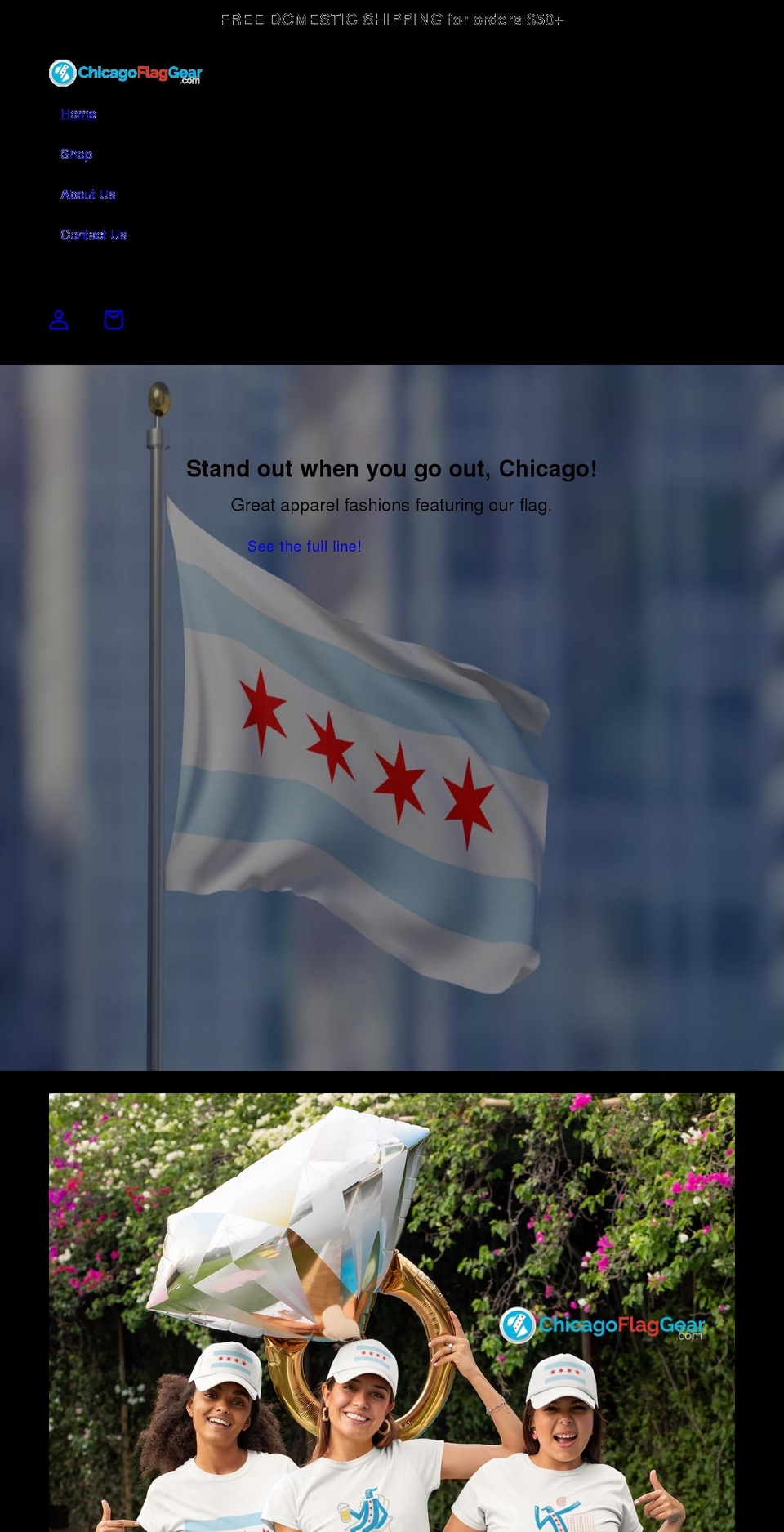 chicagoflaggear.com shopify website screenshot