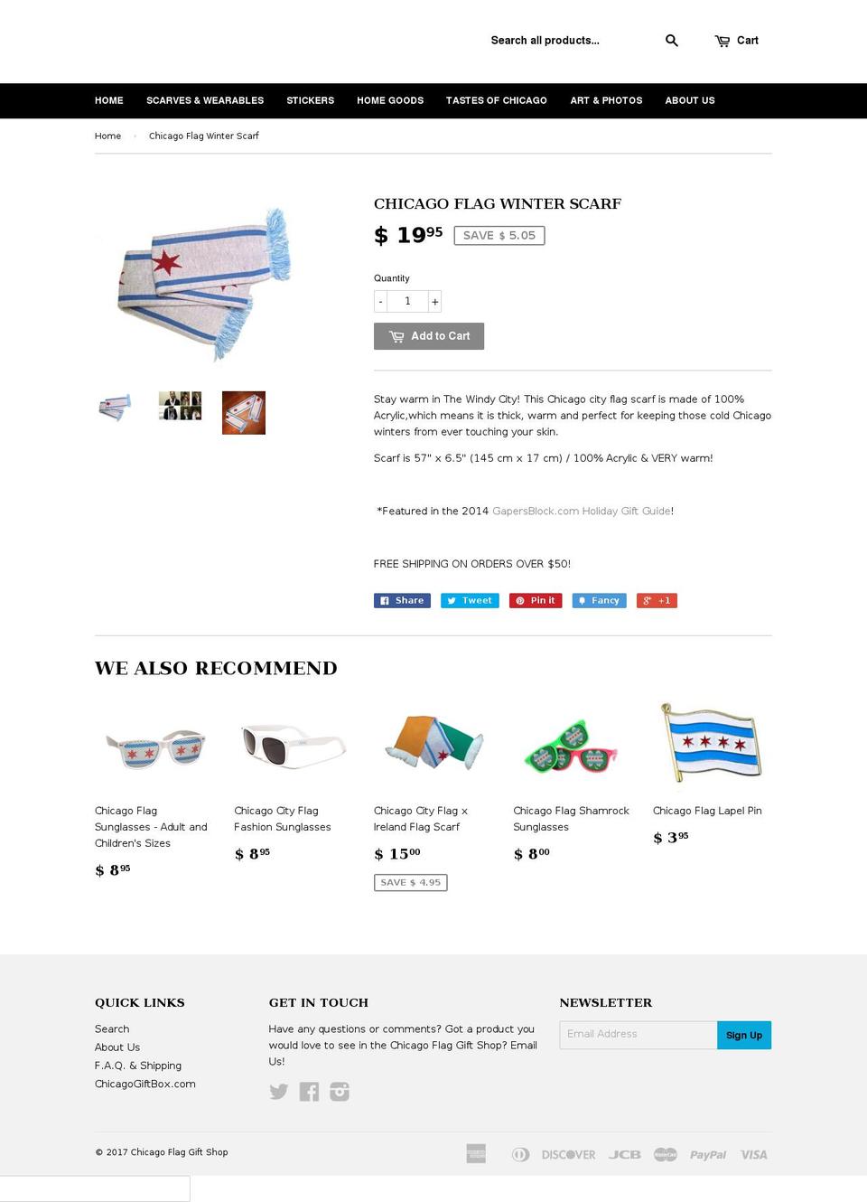 chicagoflagscarf.com shopify website screenshot