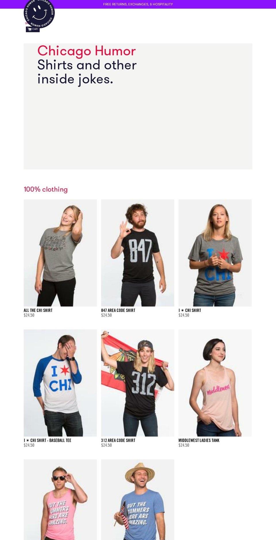 chicagohumor.com — Shopify storefront screenshot