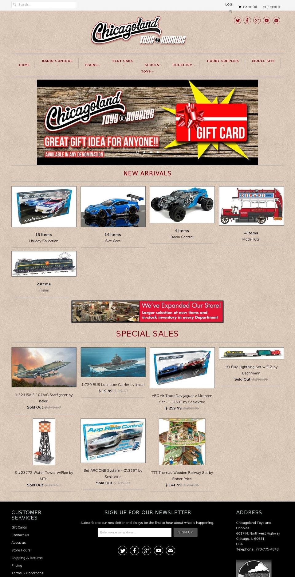 chicagolandslotcar.com shopify website screenshot