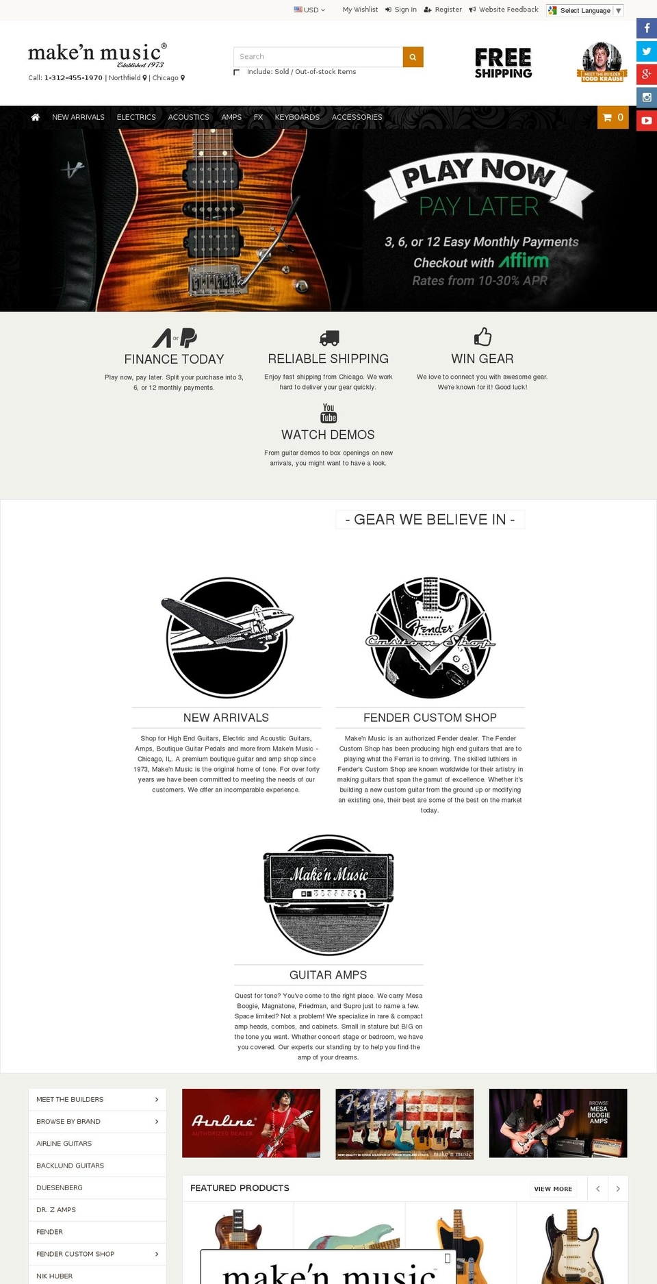 Make'n Music v8 Shopify theme site example chicagomusicexchange.co