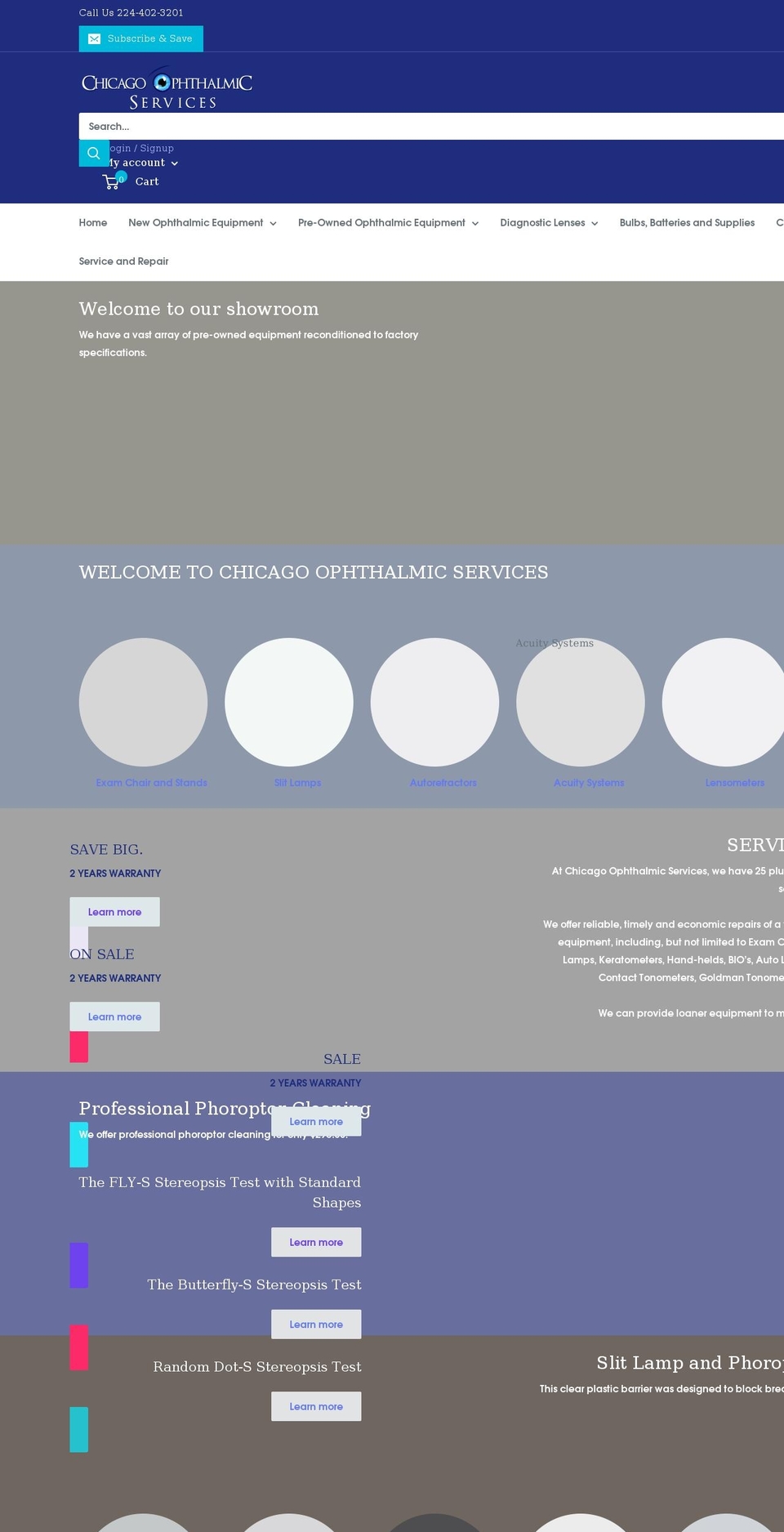 chicagoophthalmic.com shopify website screenshot