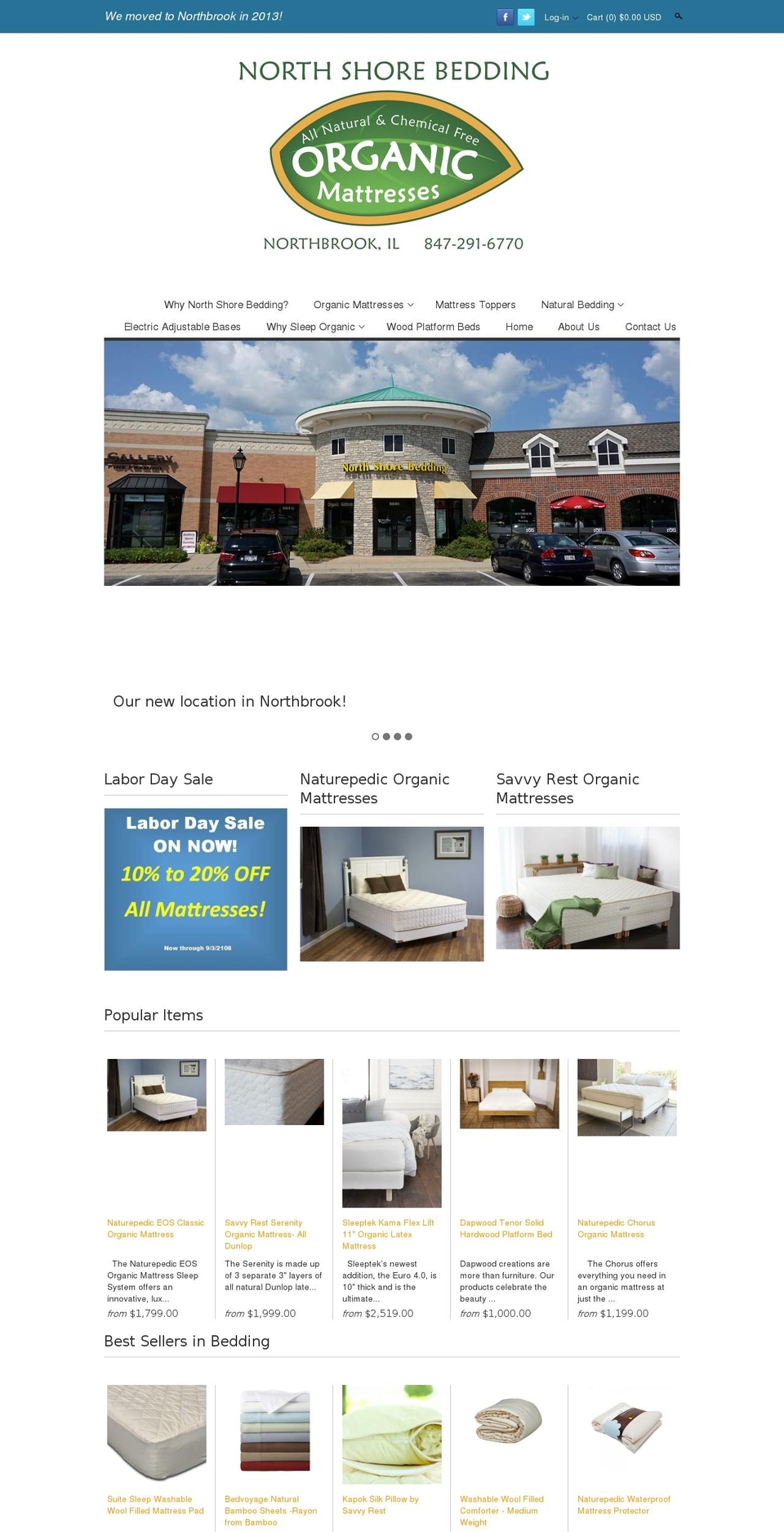 chicagoorganicmattress.com — Shopify storefront screenshot