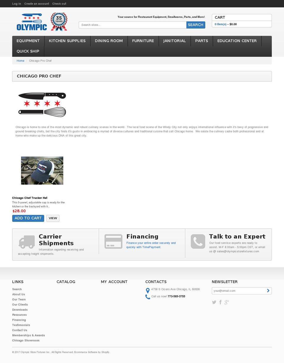 theme025 Shopify theme site example chicagoprochef.com