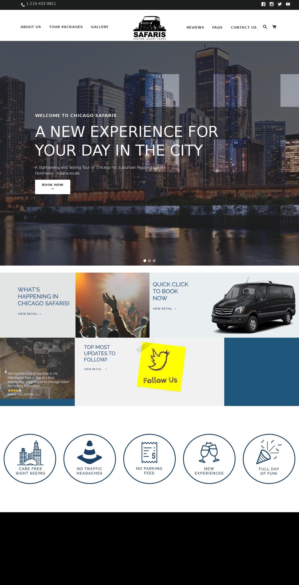 chicagosafaris.com shopify website screenshot