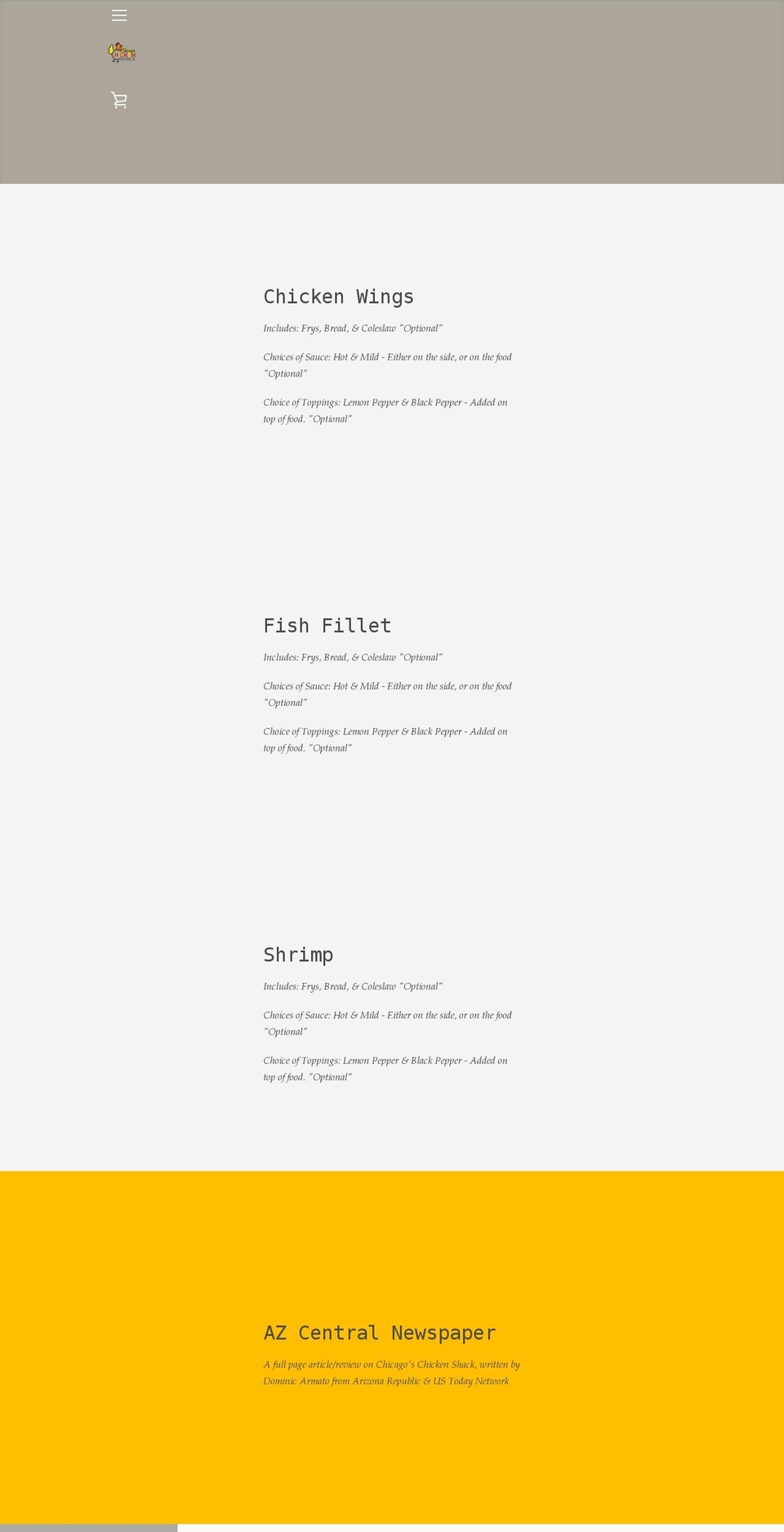 chicagoschickenshack.com shopify website screenshot