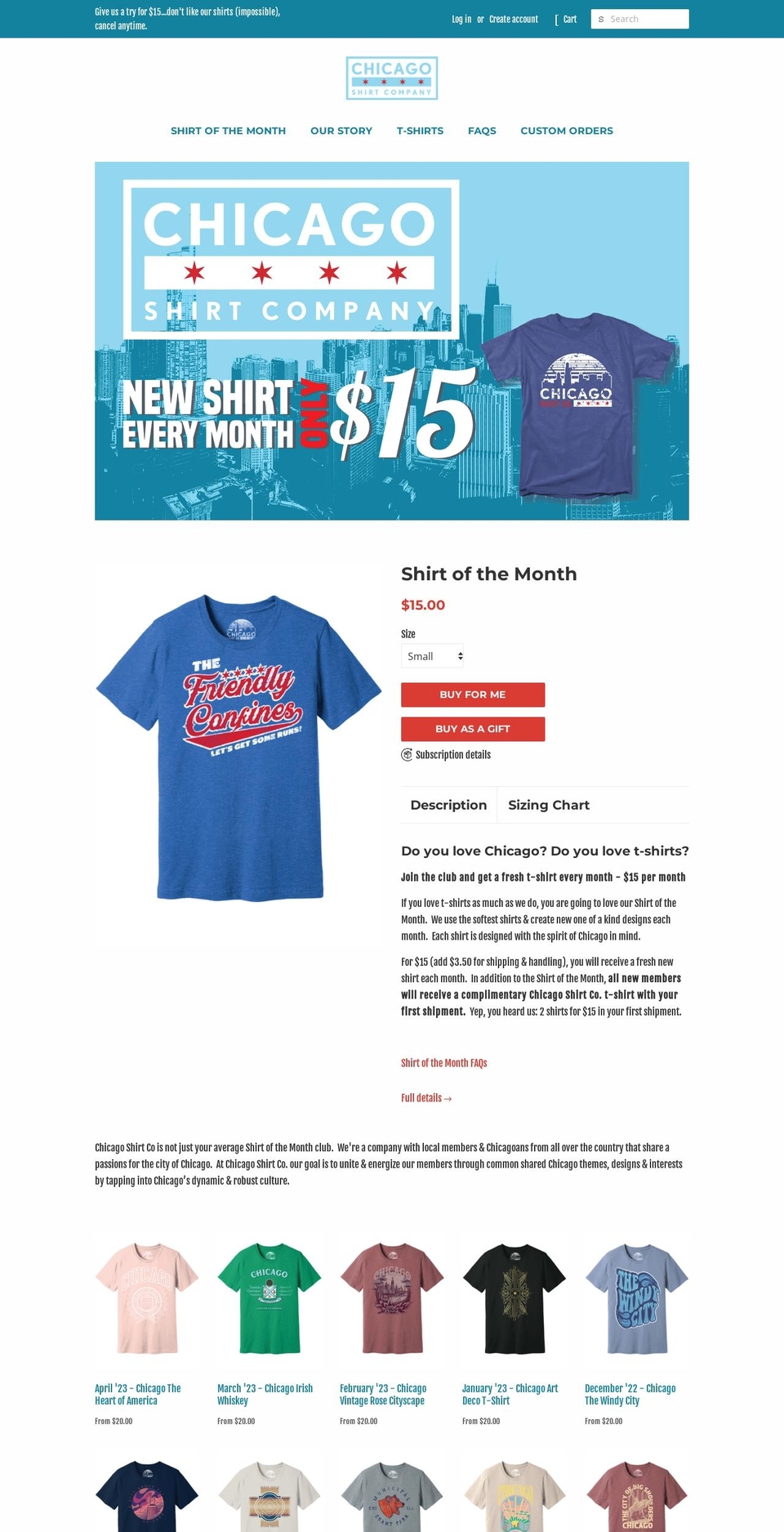 chicagoshirtco.com shopify website screenshot