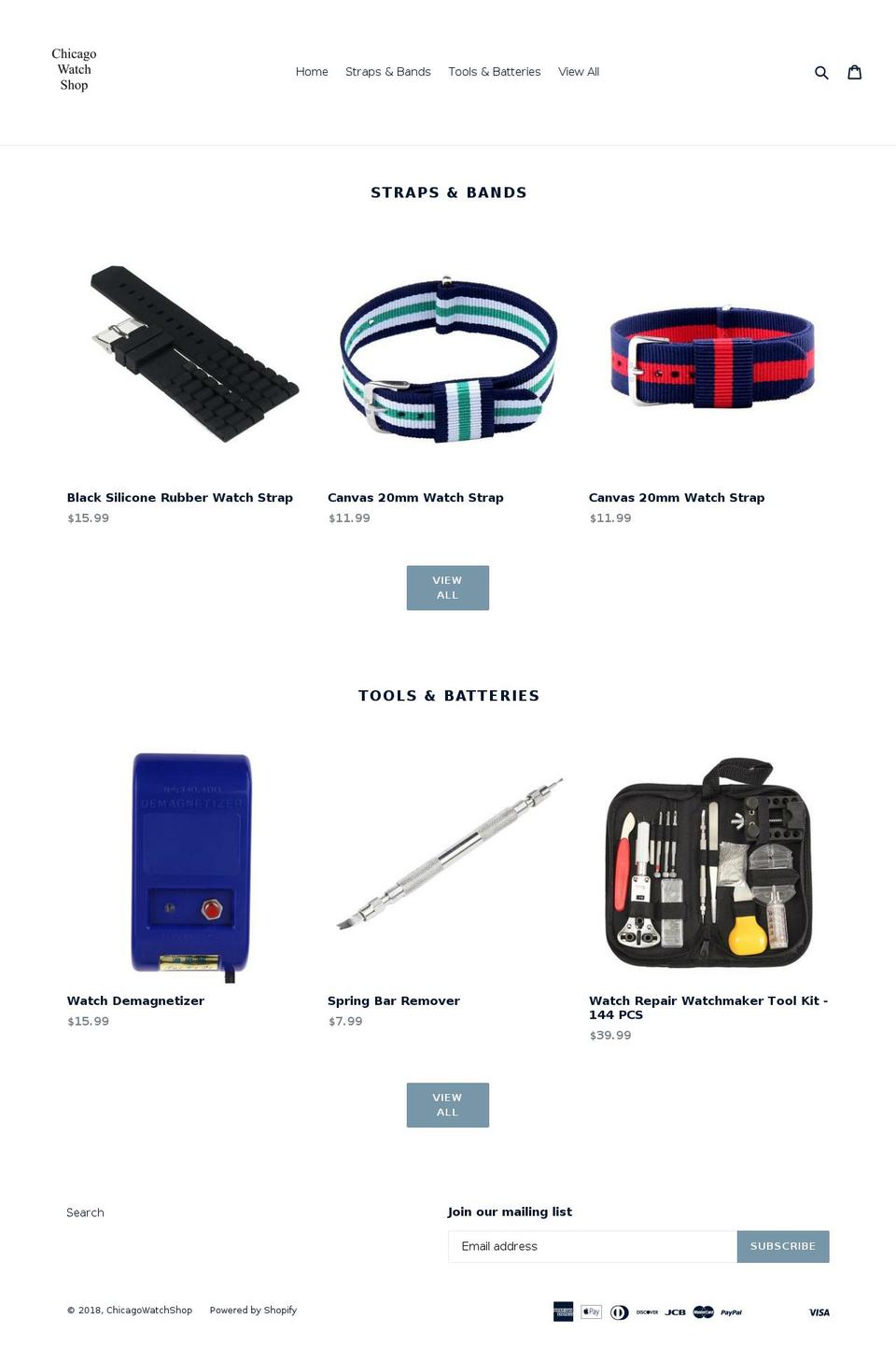 chicagowatchshop.com — Shopify storefront screenshot