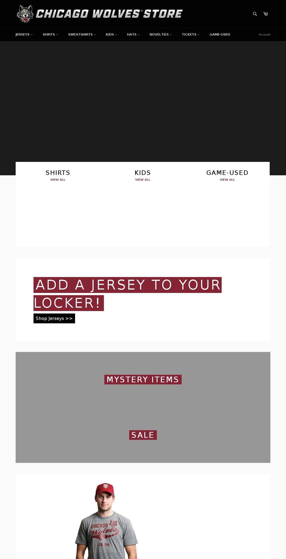 chicagowolvesstore.com — Shopify storefront screenshot