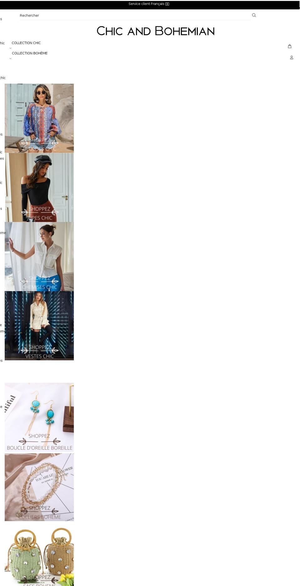 chicandbohemian.com shopify website screenshot