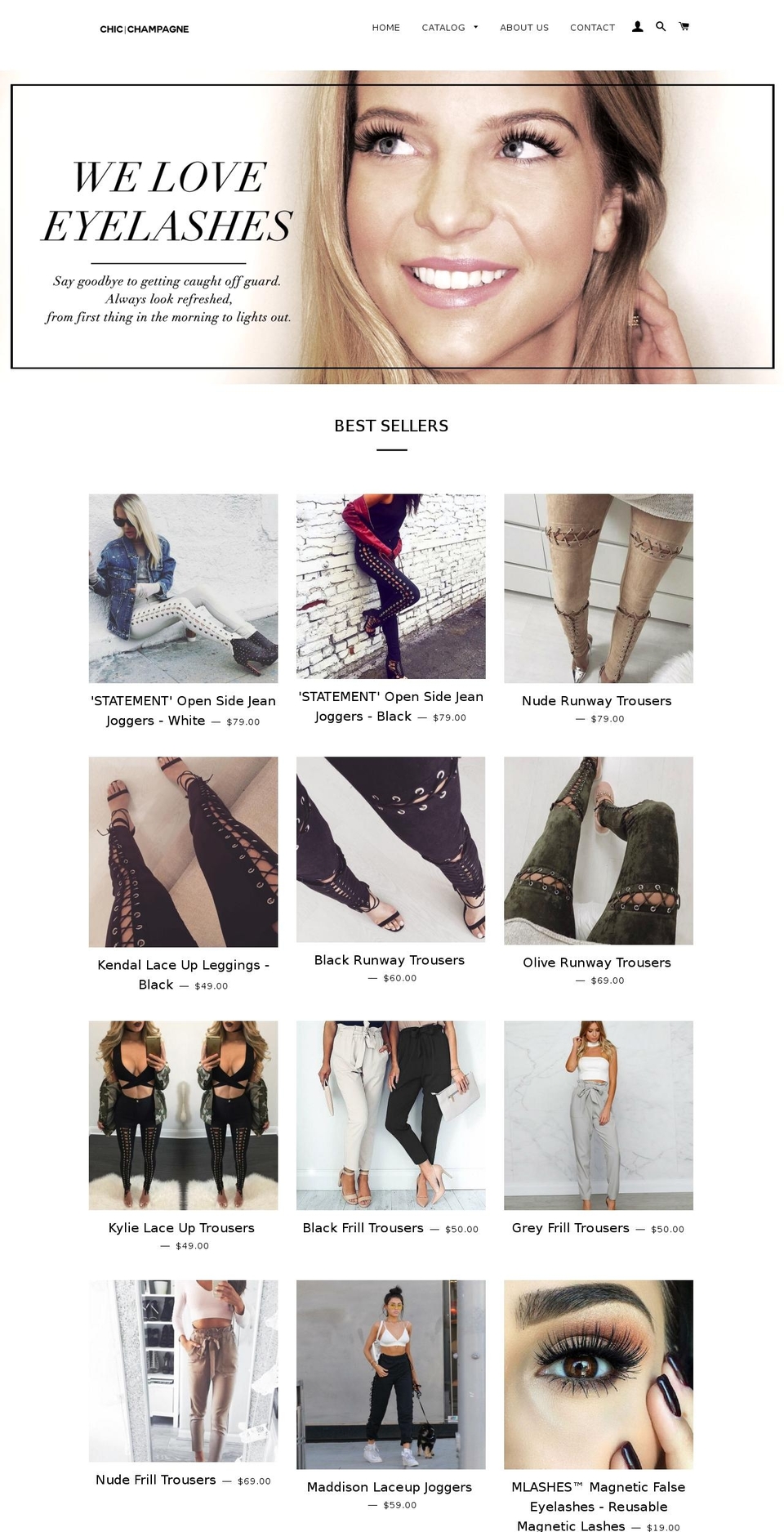 chicandchampagne.com — Shopify storefront screenshot