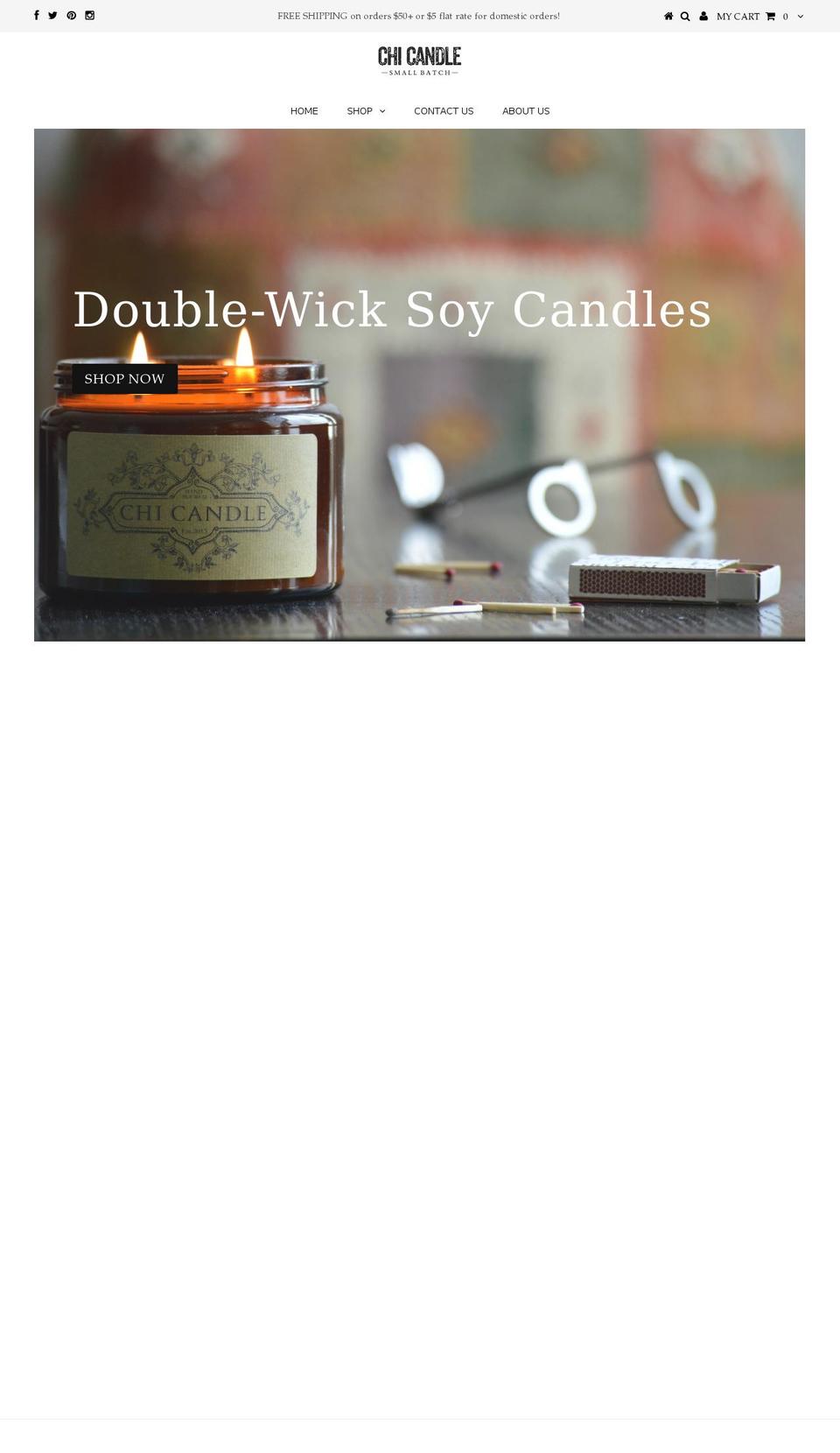 chicandle.com shopify website screenshot