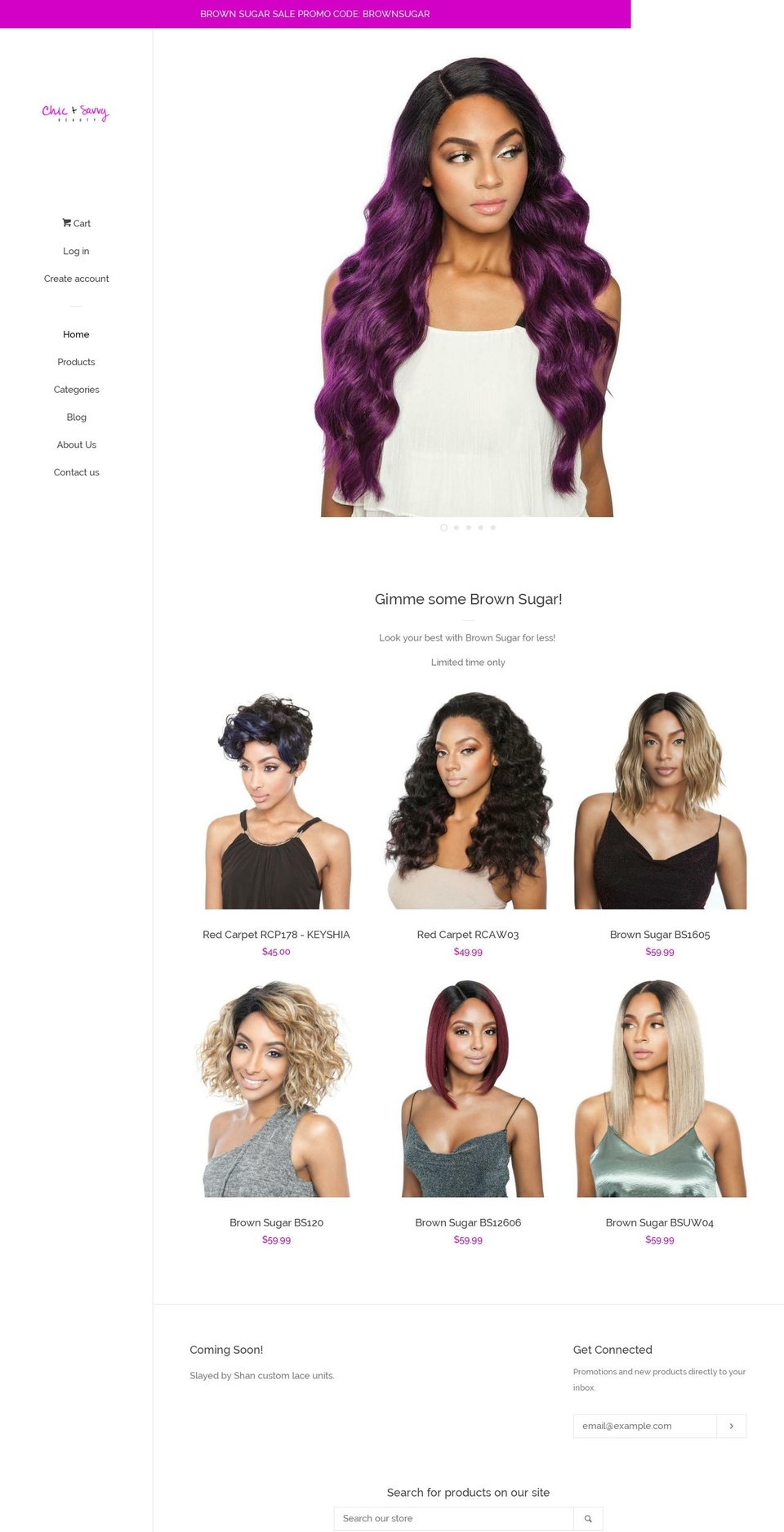chicandsavvybeauty.com — Shopify storefront screenshot