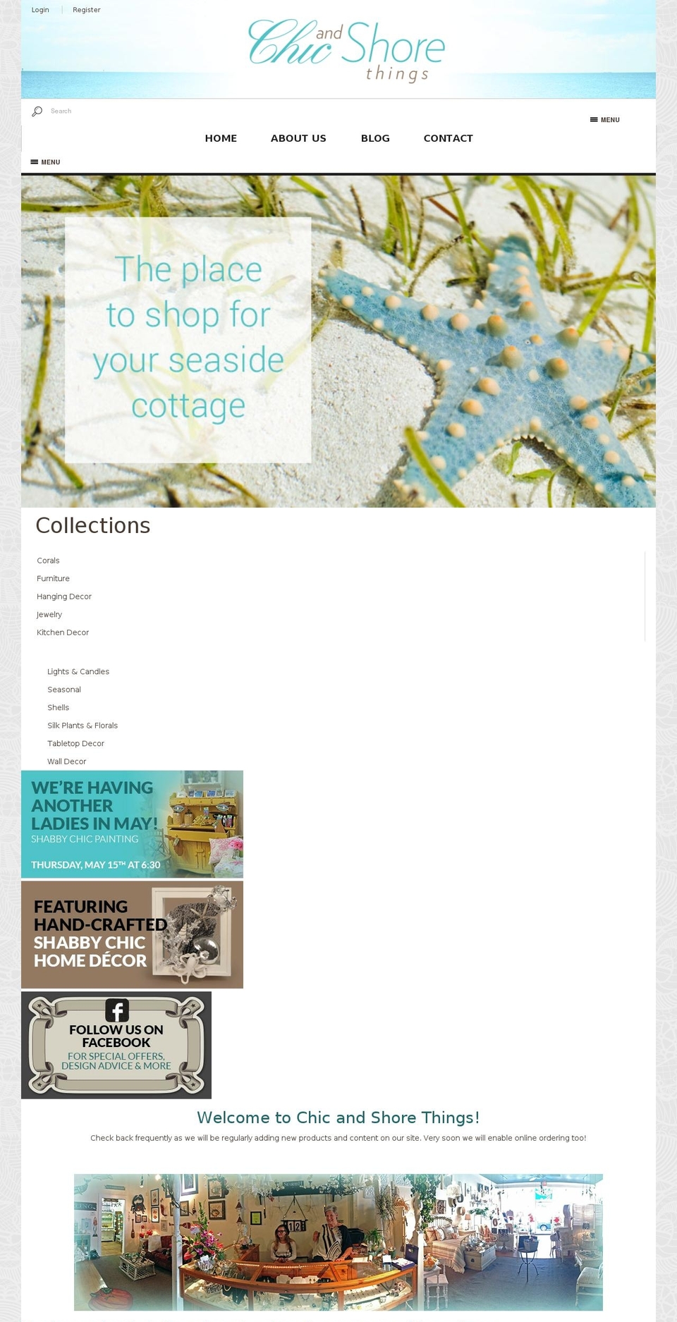 chicandshorethings.com shopify website screenshot