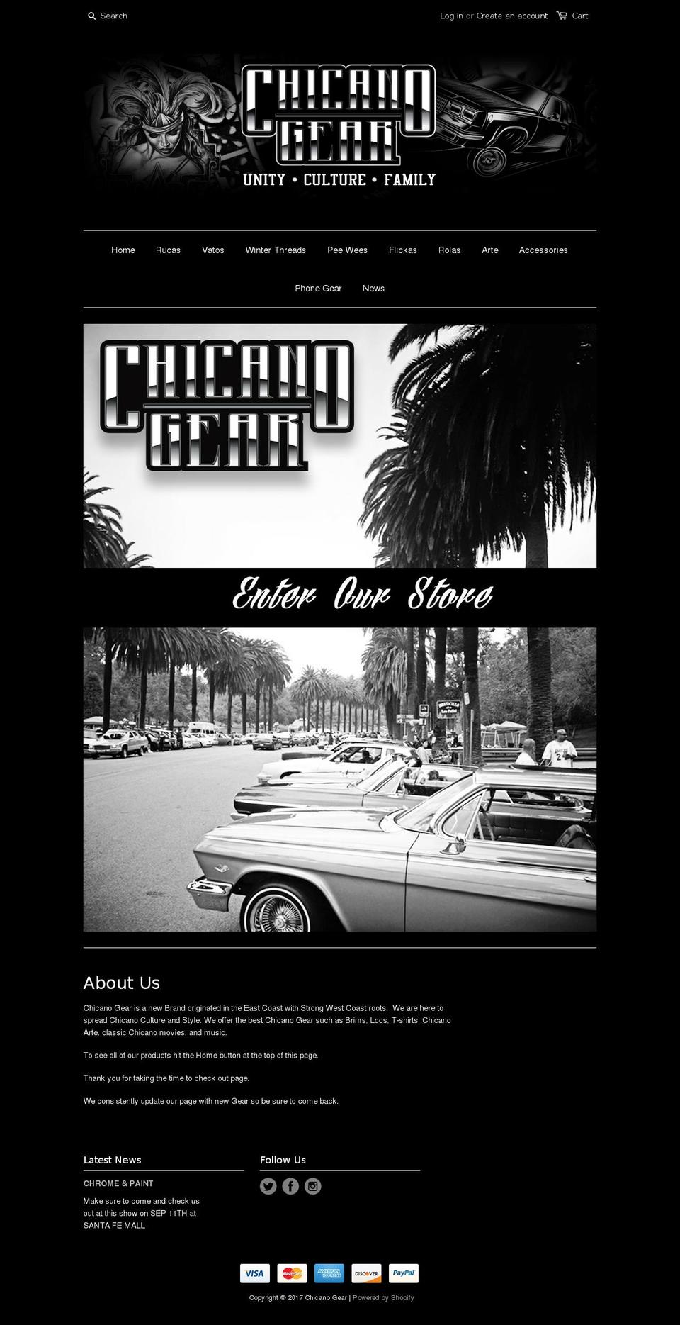 chicanogear.com shopify website screenshot