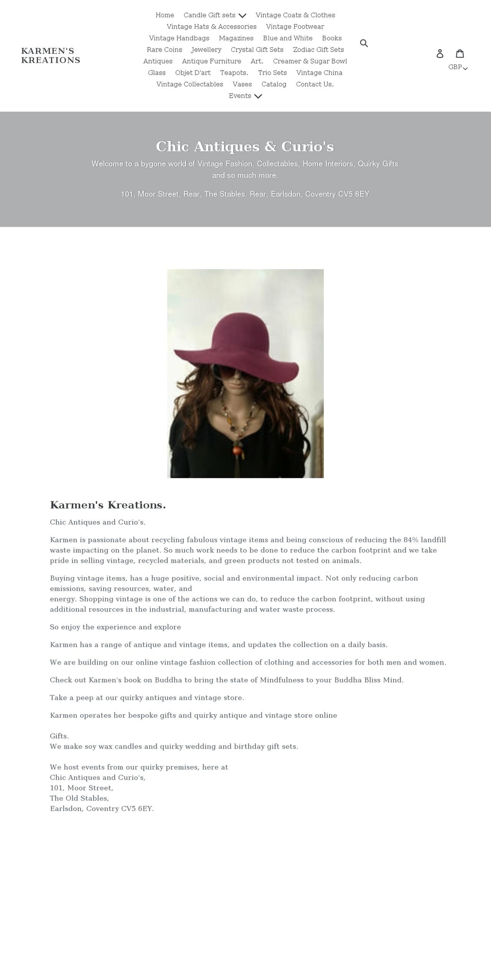 chicantiquesandcurios.com shopify website screenshot