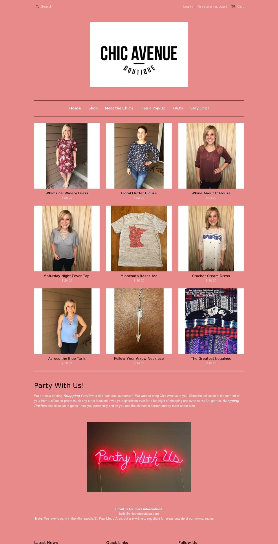 chicaveboutique.com shopify website screenshot