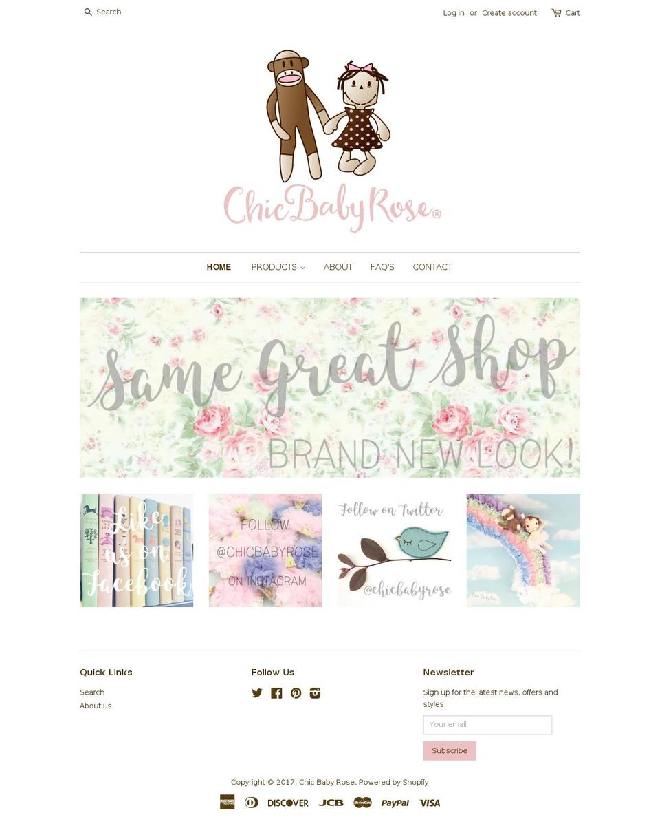 chicbabyrose.net shopify website screenshot