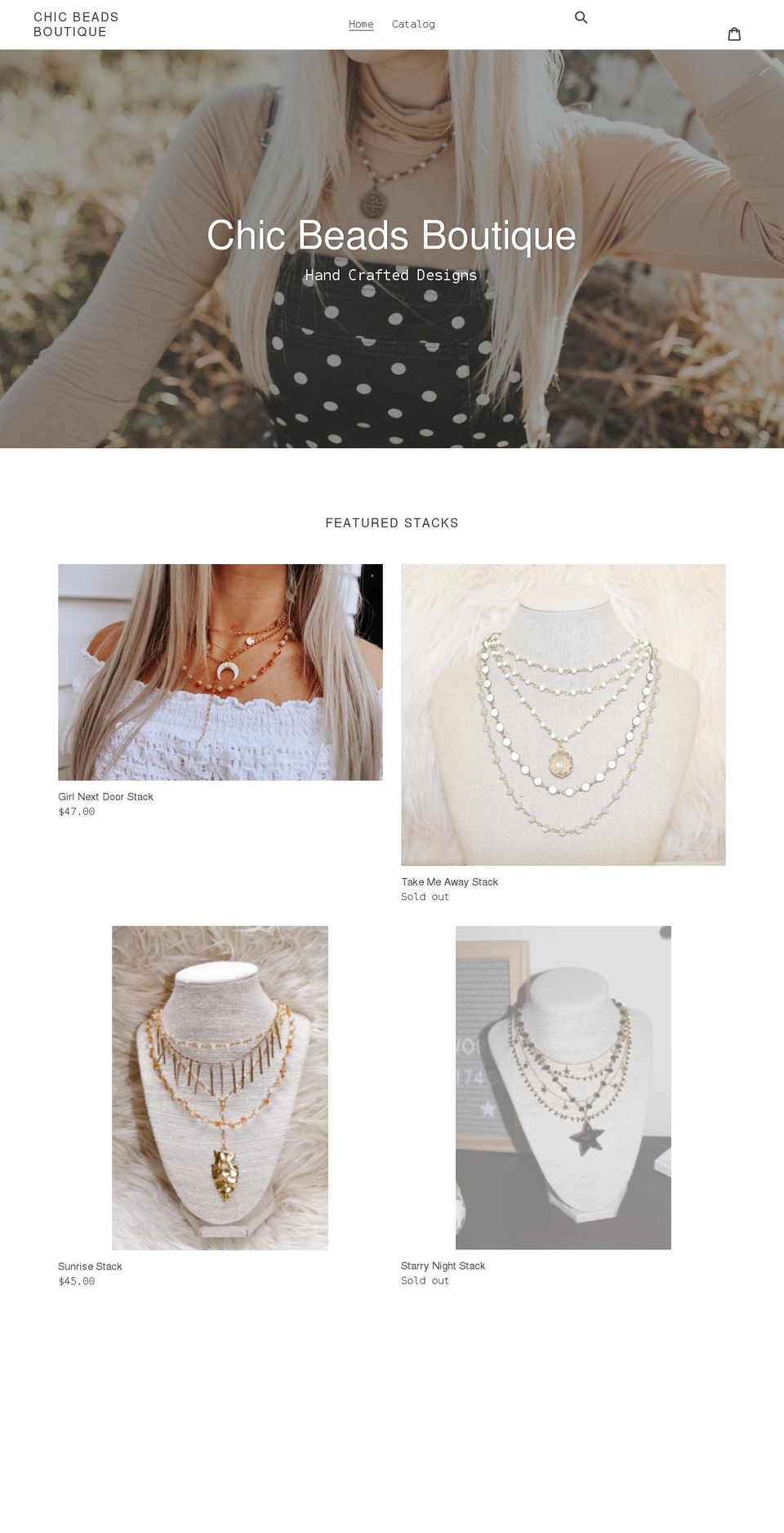 chicbeadsboutique.com shopify website screenshot