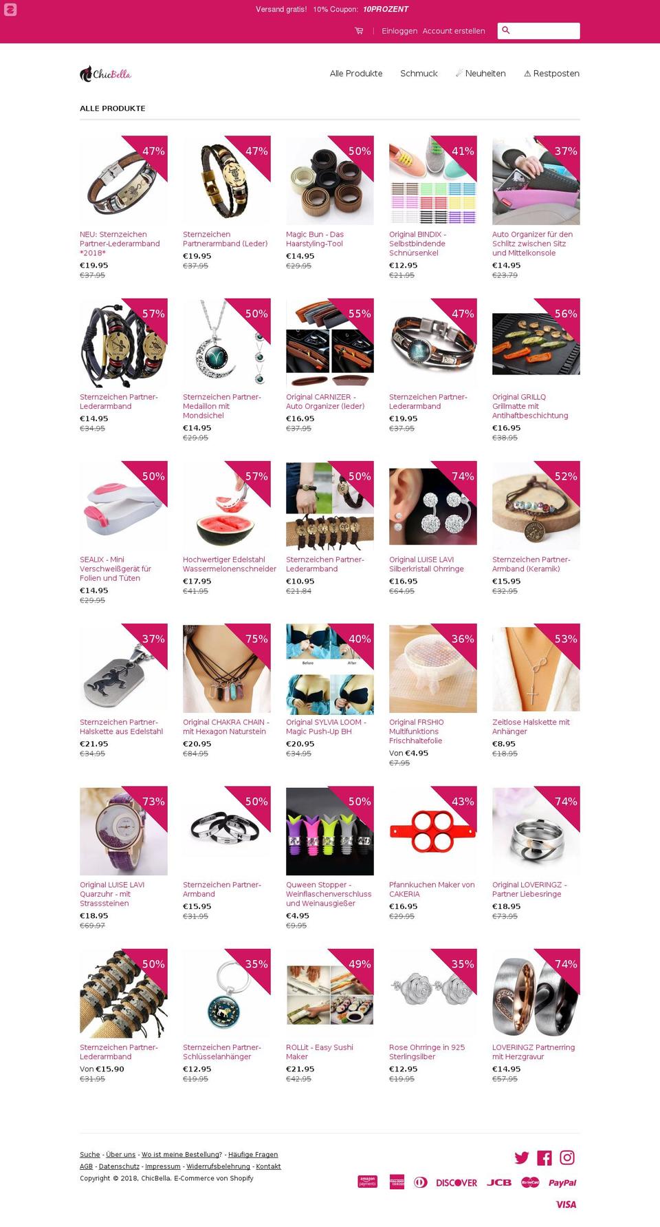 chicbella.de shopify website screenshot