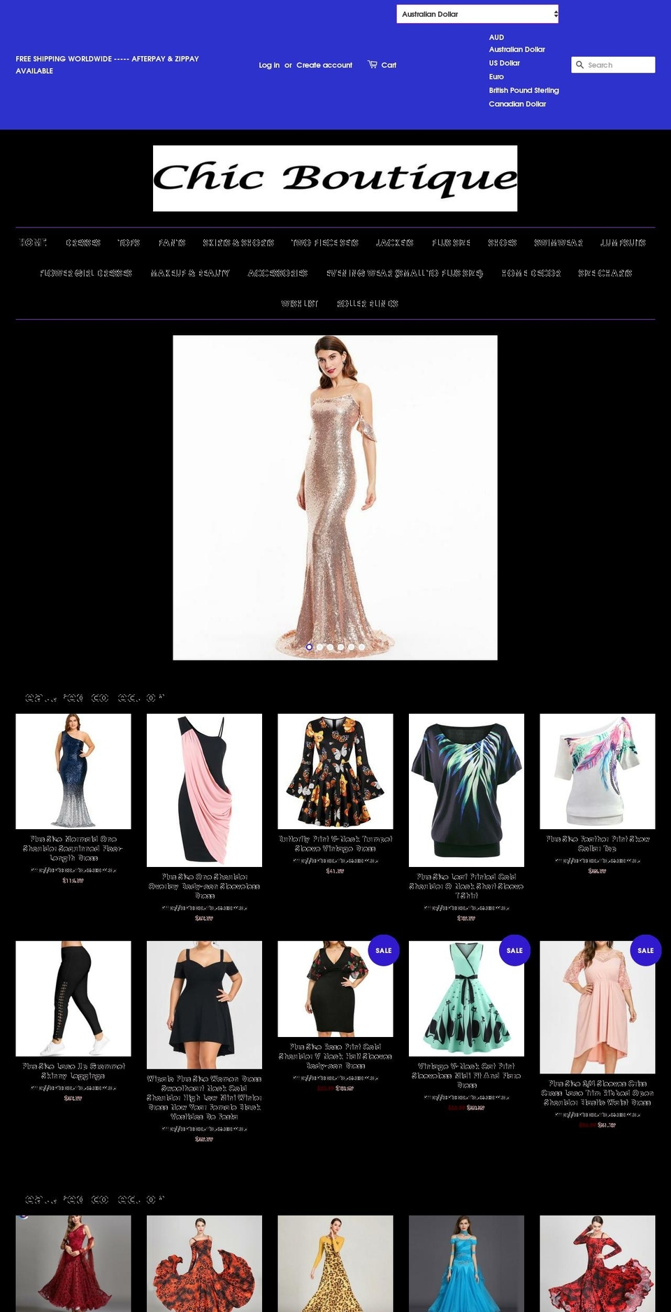 chicboutique.com.au shopify website screenshot