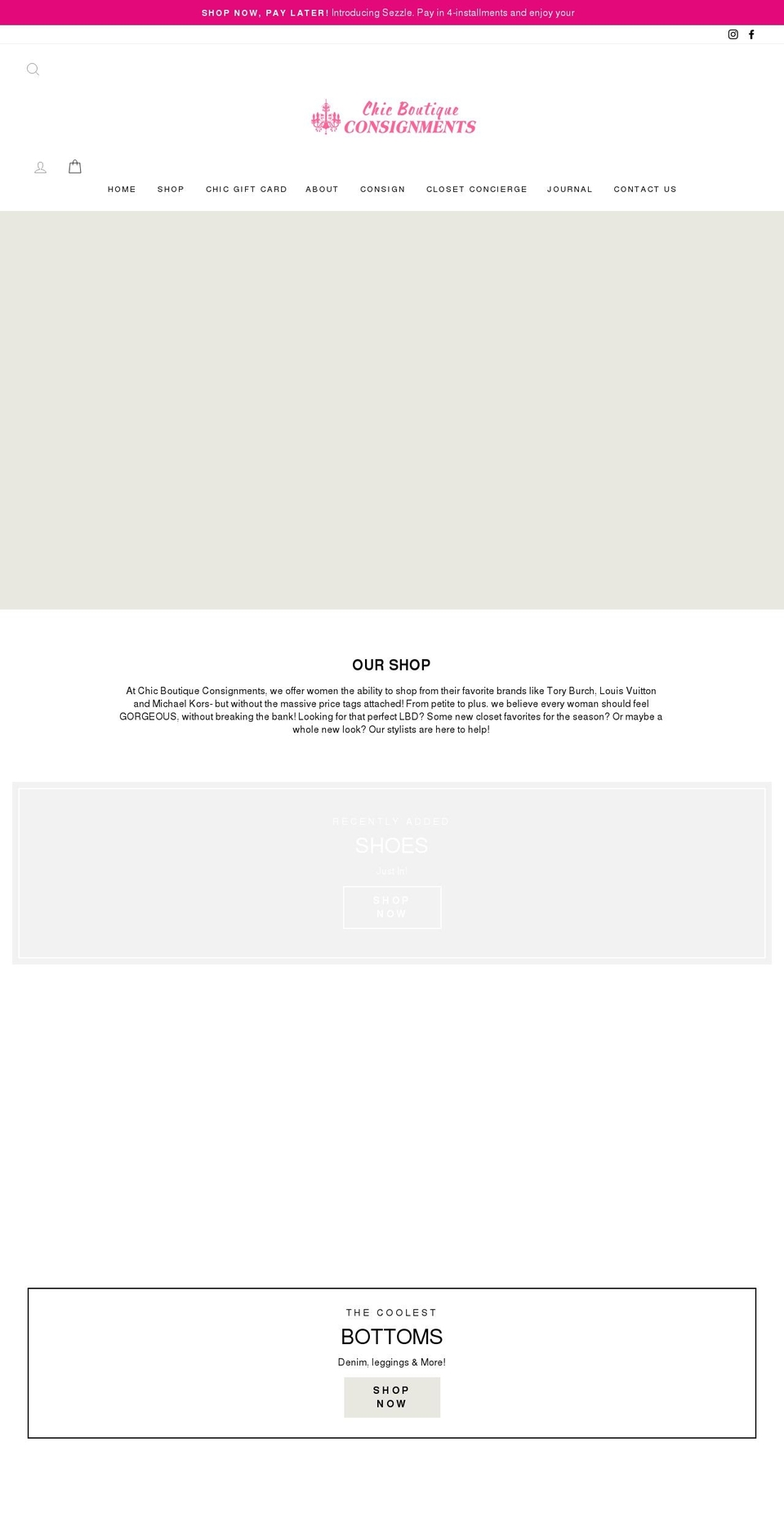 chicboutiqueconsignments.com shopify website screenshot