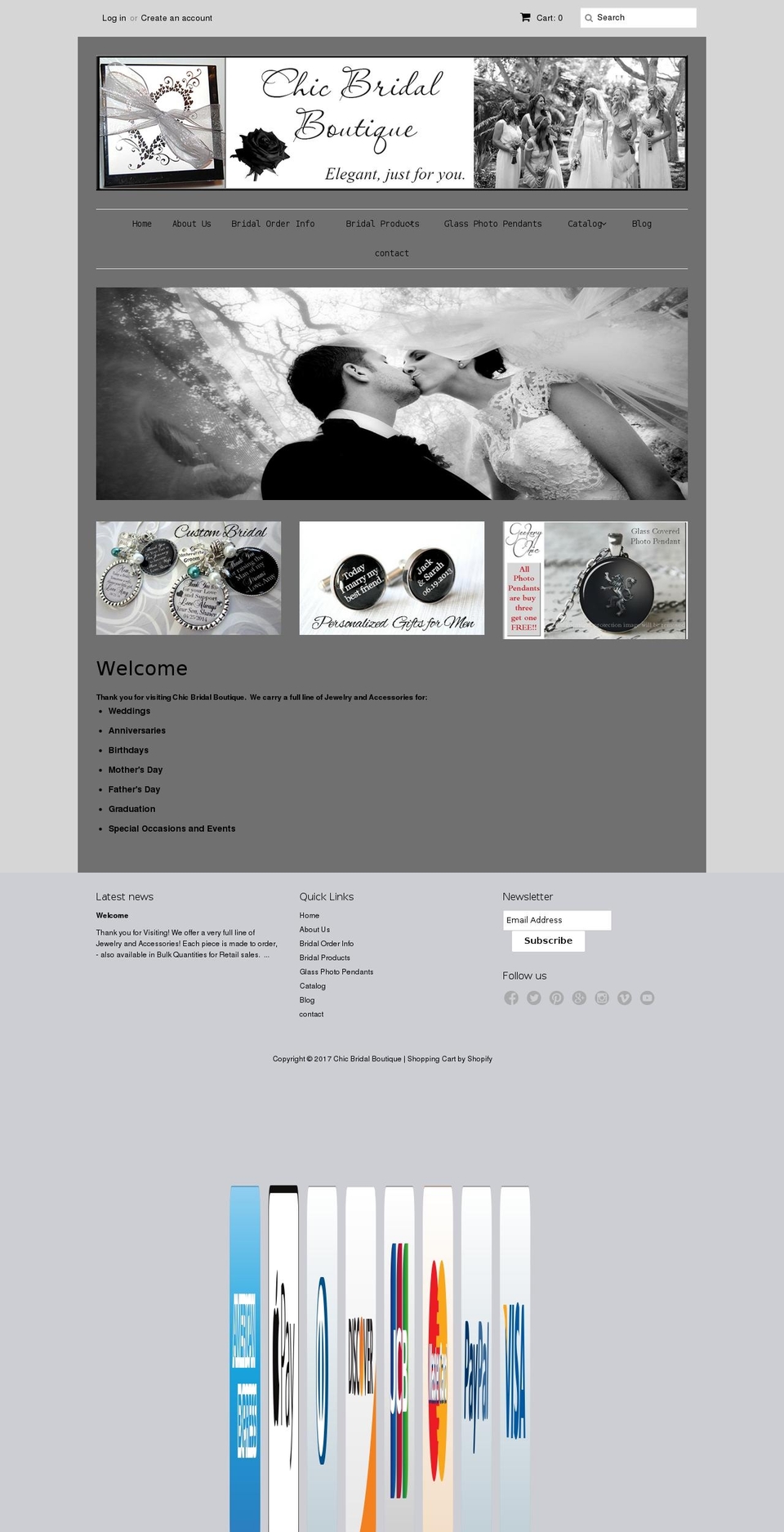 New Minimal Shopify theme site example chicbridalgifts.com