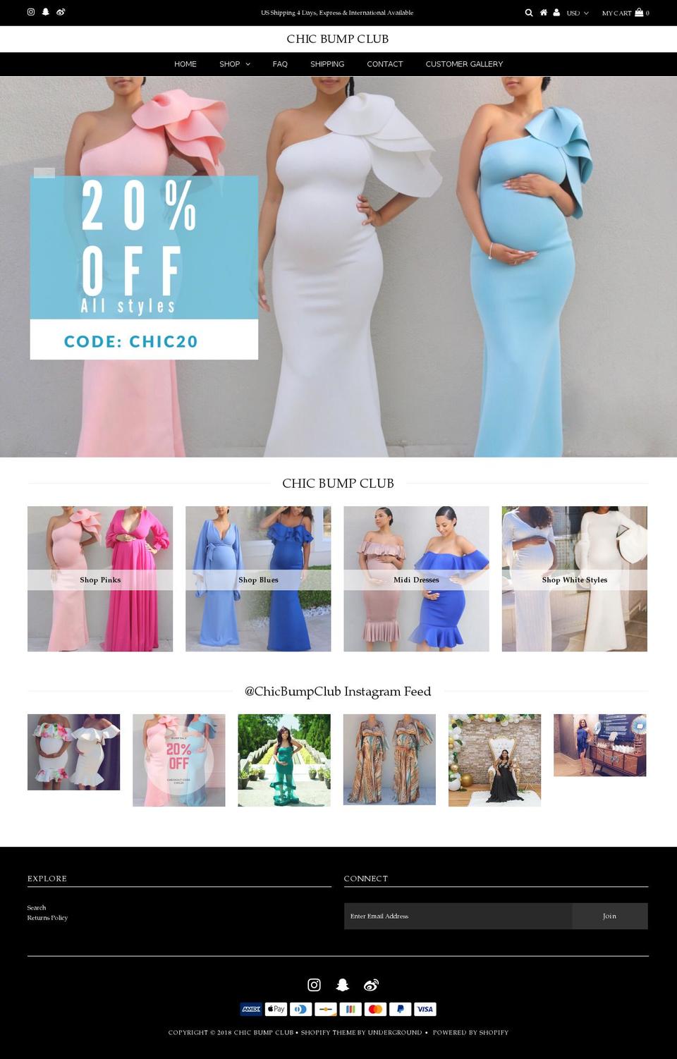 chicbumpclub.com — Shopify storefront screenshot