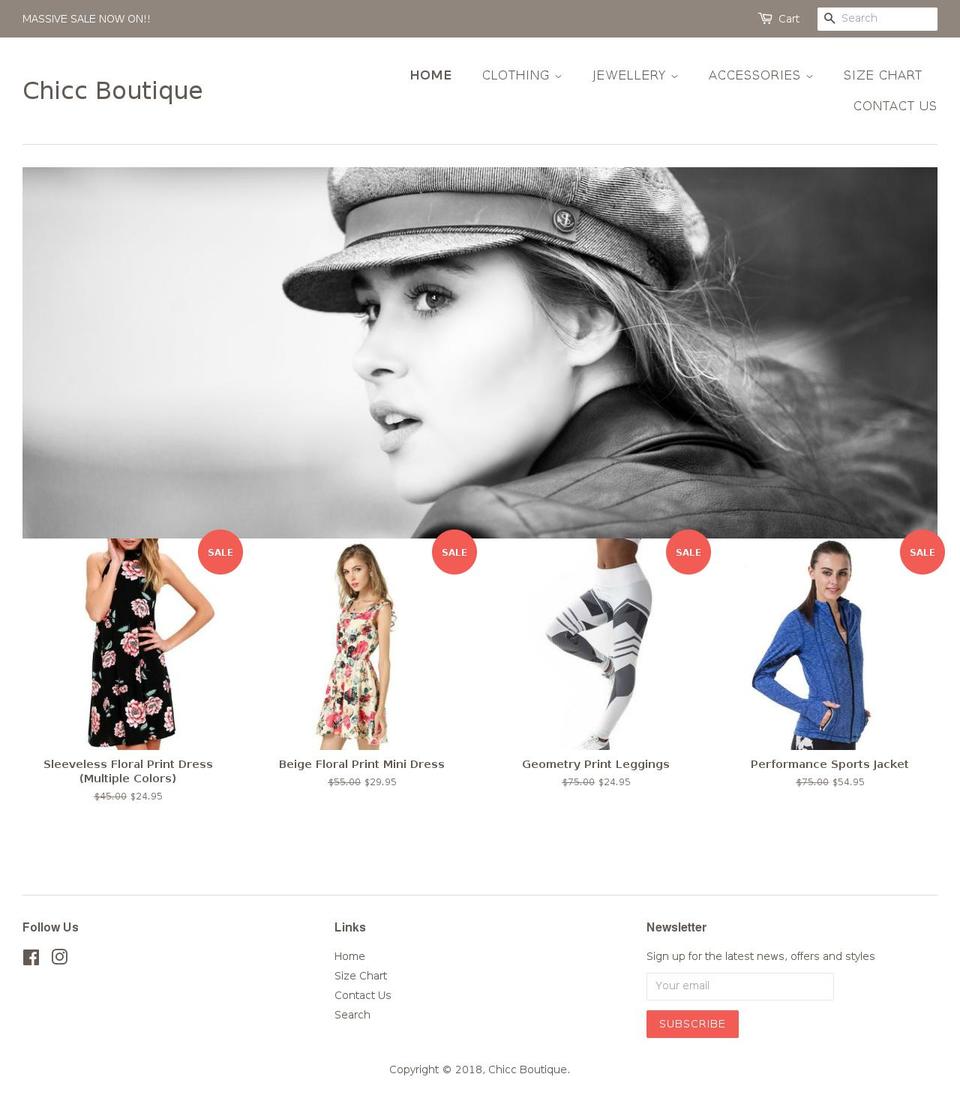 chiccboutique.com — Shopify storefront screenshot