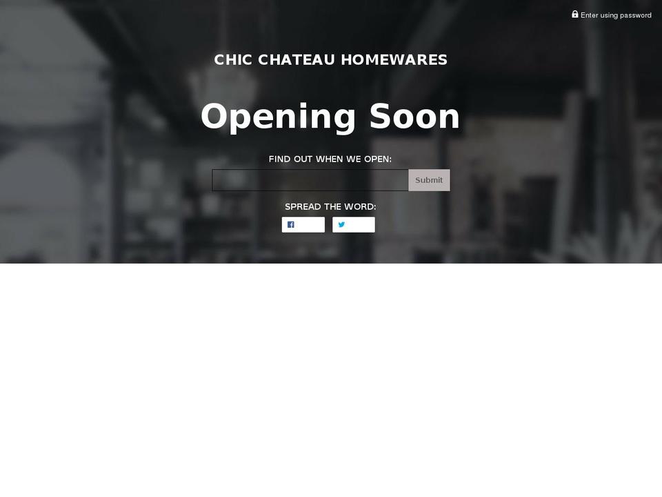 chicchateauhomewares.com — Shopify storefront screenshot