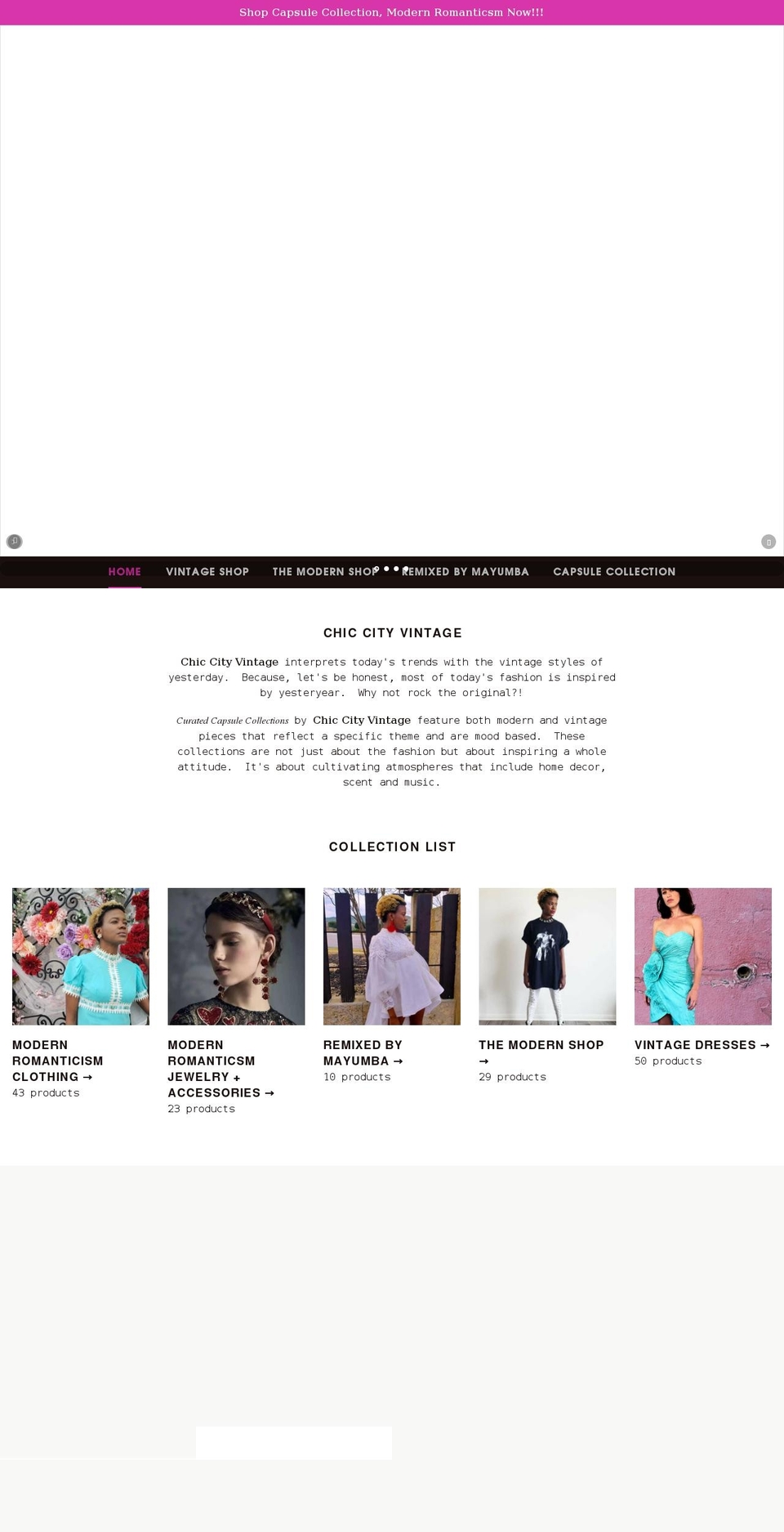 chiccityvintage.com shopify website screenshot