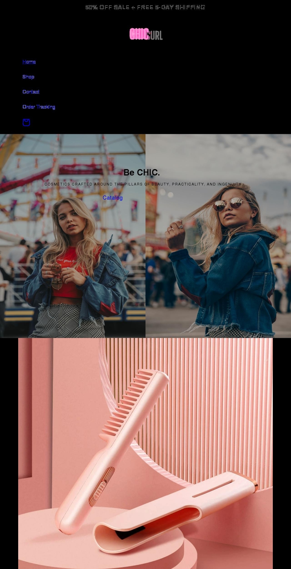 chiccurl.com shopify website screenshot