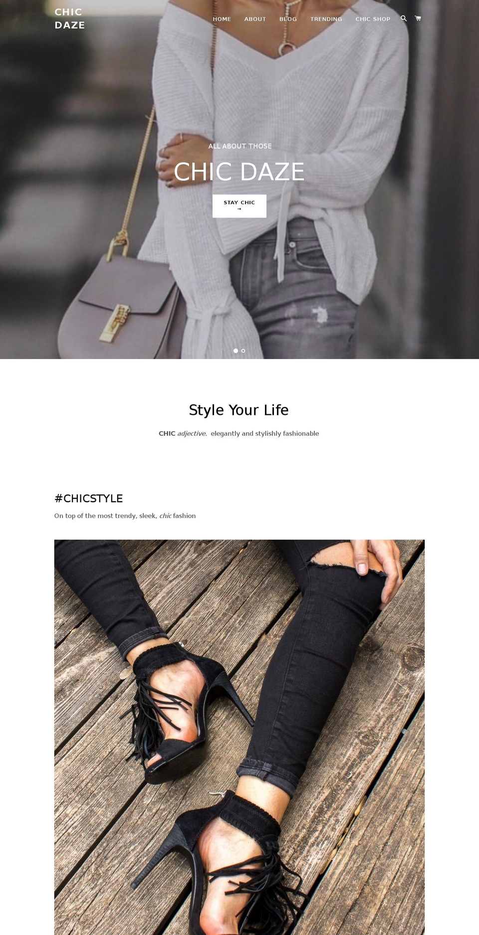chicdaze.com — Shopify storefront screenshot