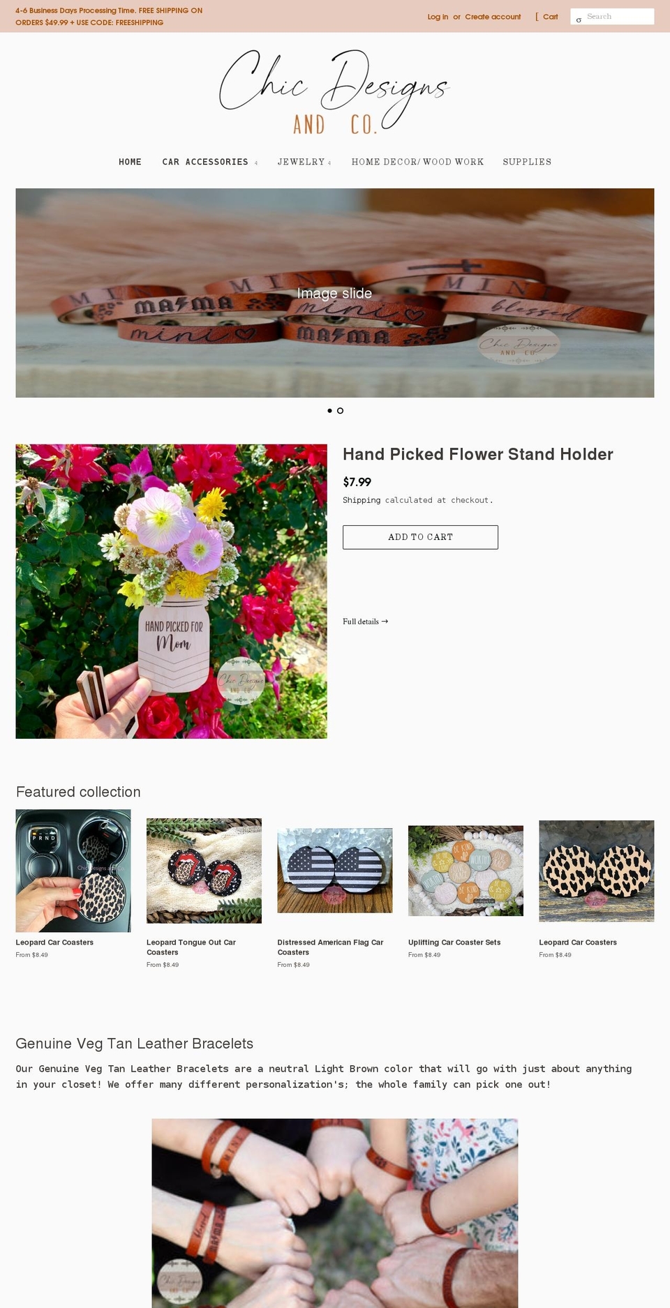 chicdesignsandco.com shopify website screenshot