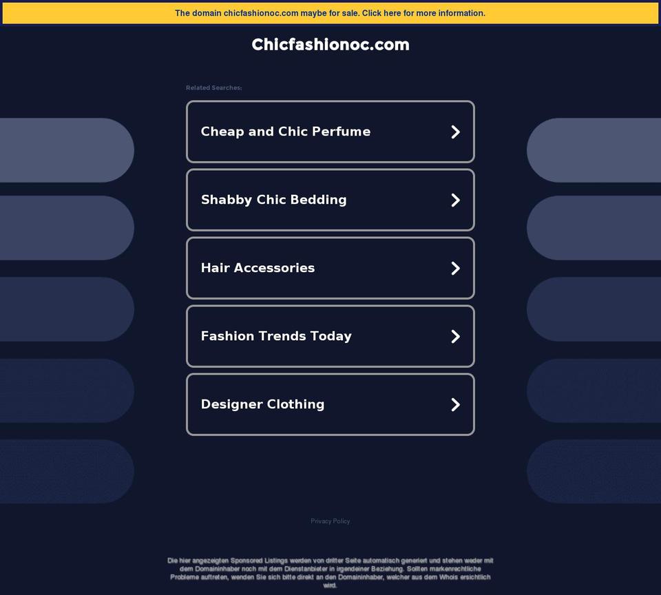 chicfashionoc.com — Shopify storefront screenshot