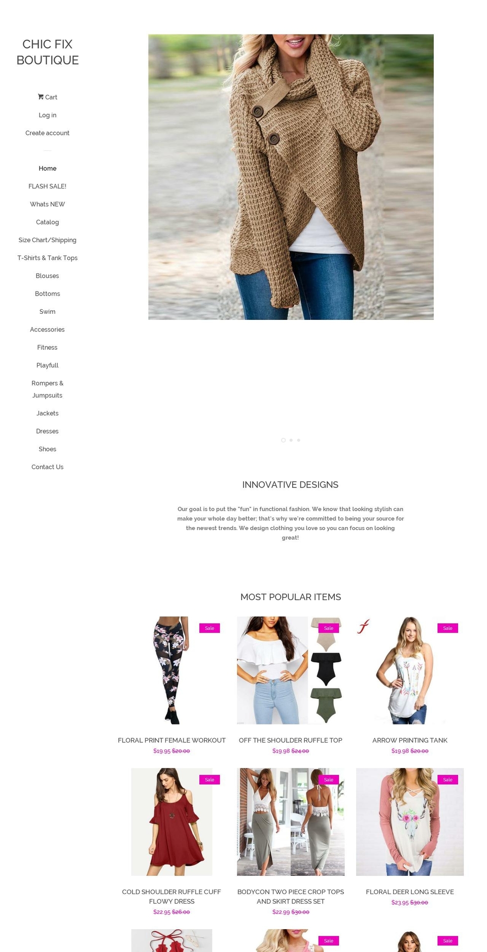 chicfixboutique.com — Shopify storefront screenshot