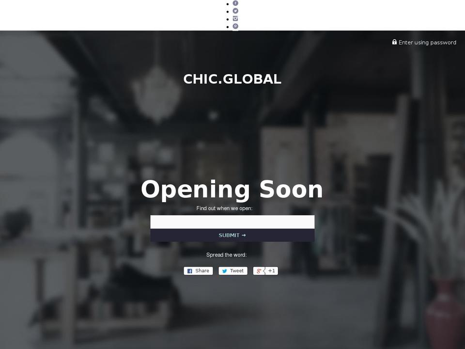 chicglobalaccessories.com shopify website screenshot