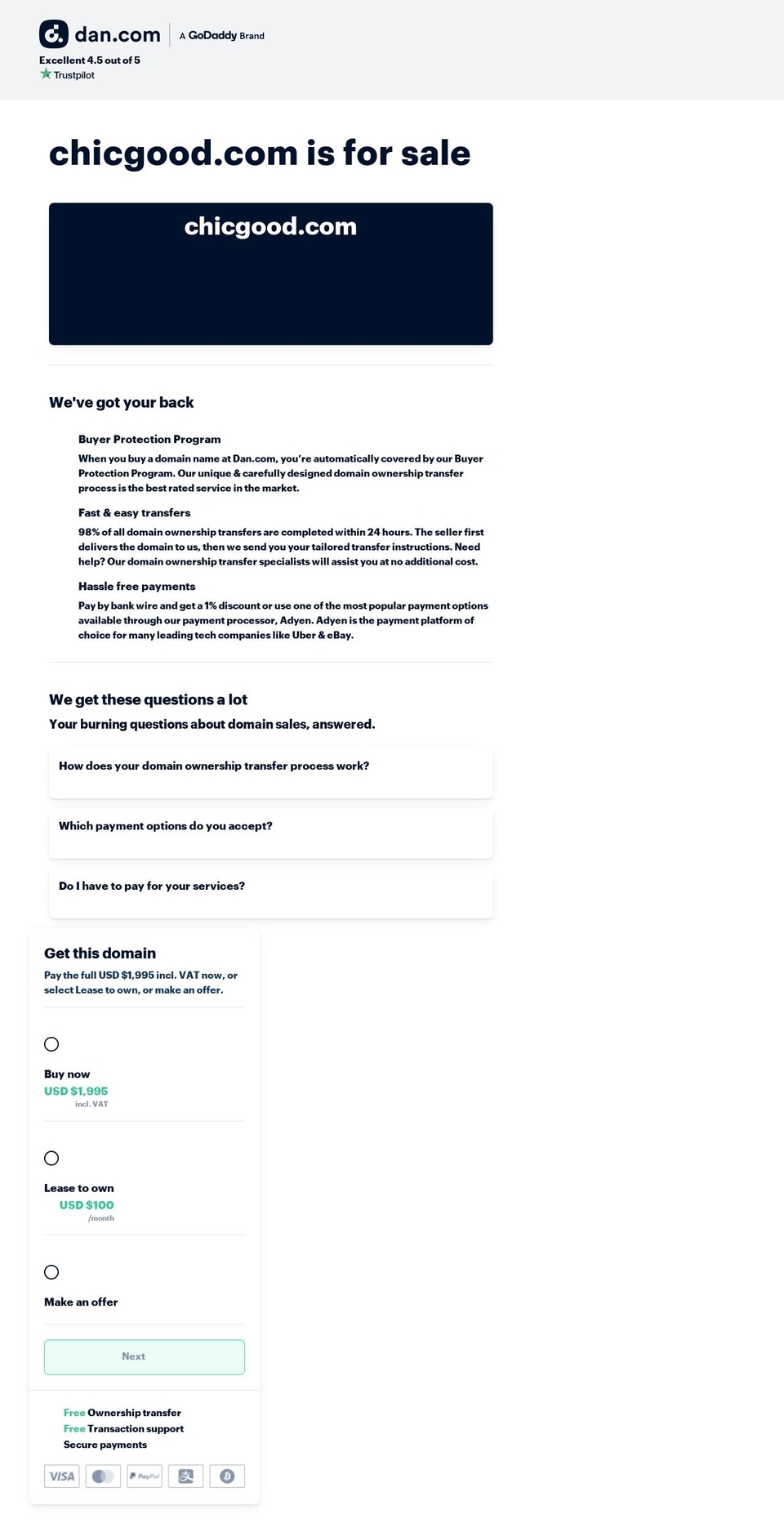 chicgood.com — Shopify storefront screenshot
