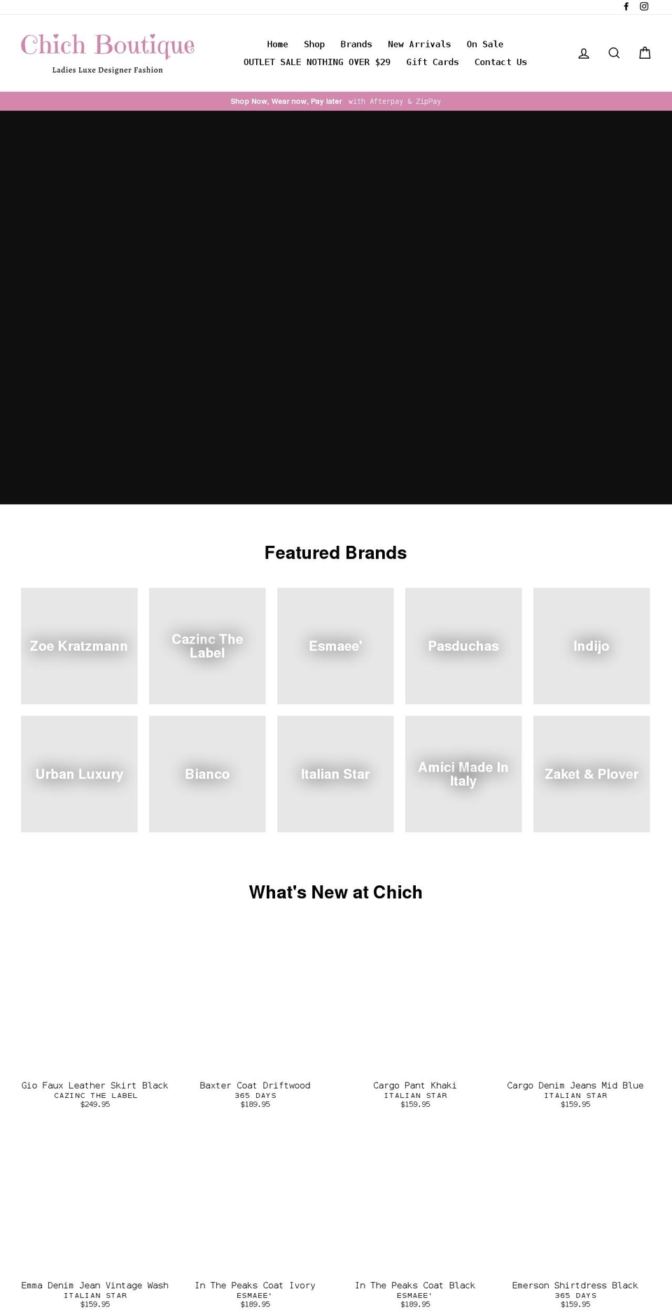 chichboutique.com.au shopify website screenshot