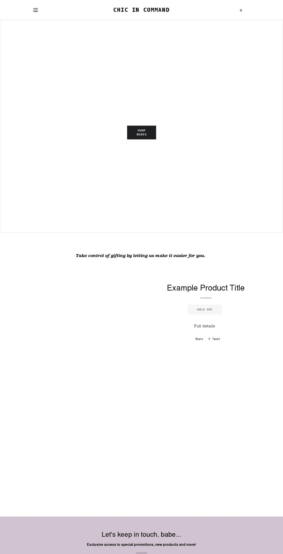 chicincommand.com shopify website screenshot