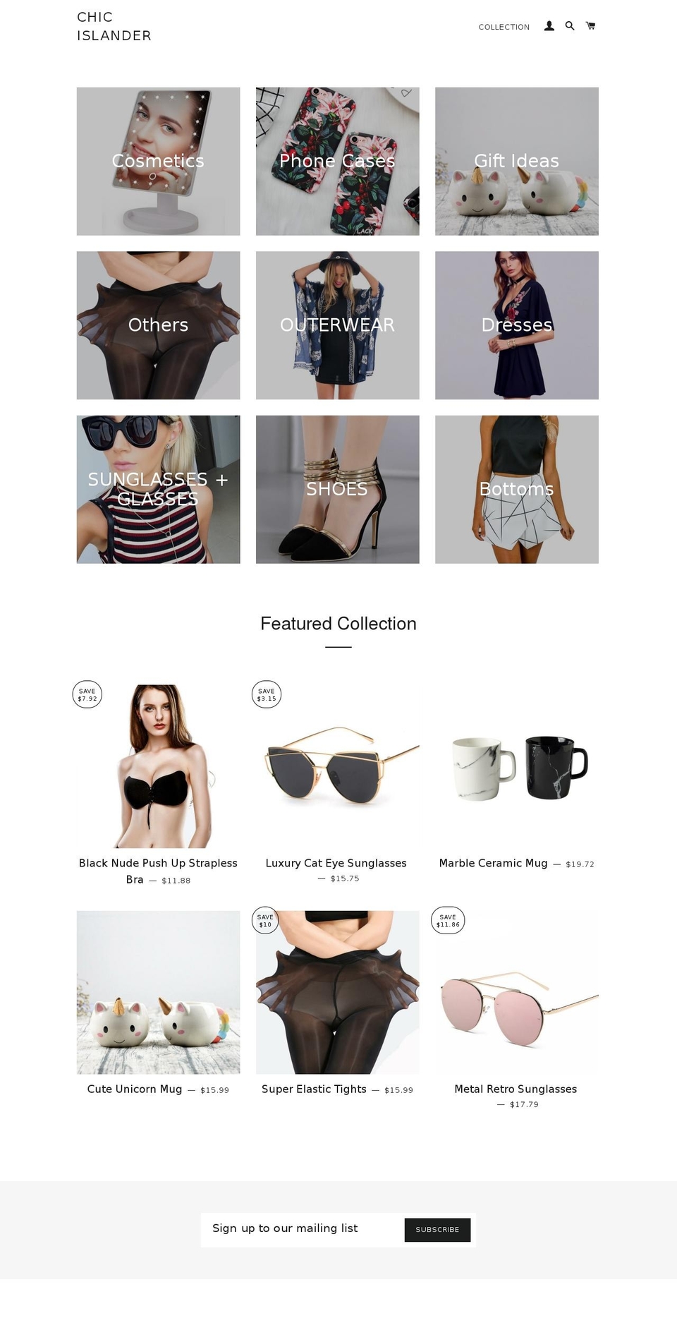 chicislander.com — Shopify storefront screenshot