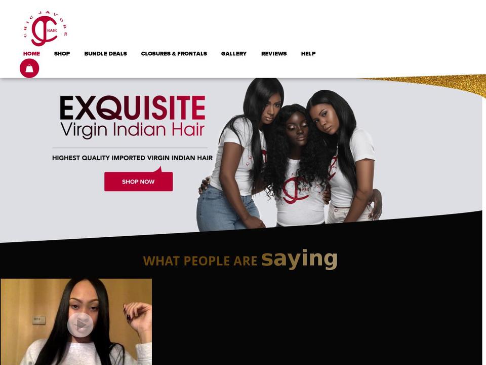 chicjavorehair.com shopify website screenshot