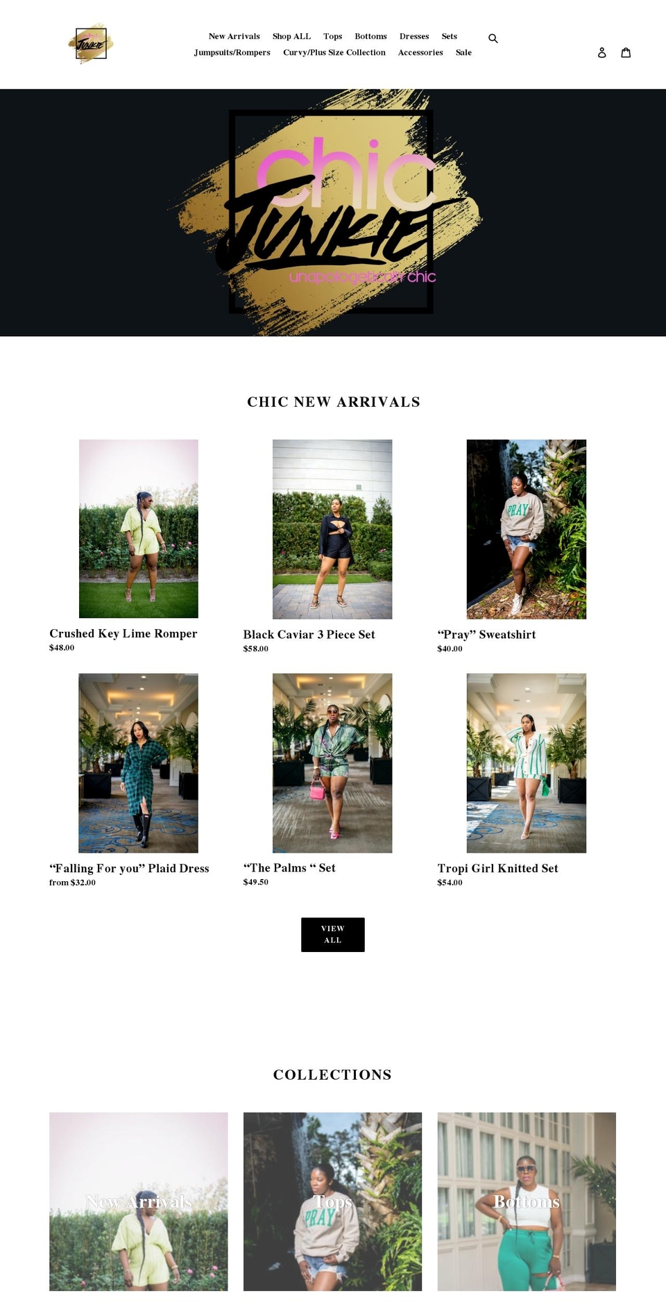 chicjunkie.com shopify website screenshot