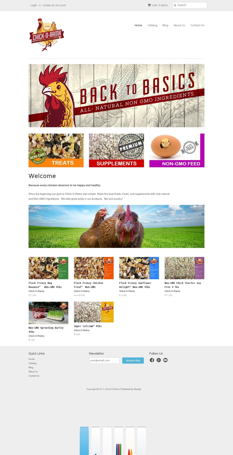 chick-o-rama.com shopify website screenshot