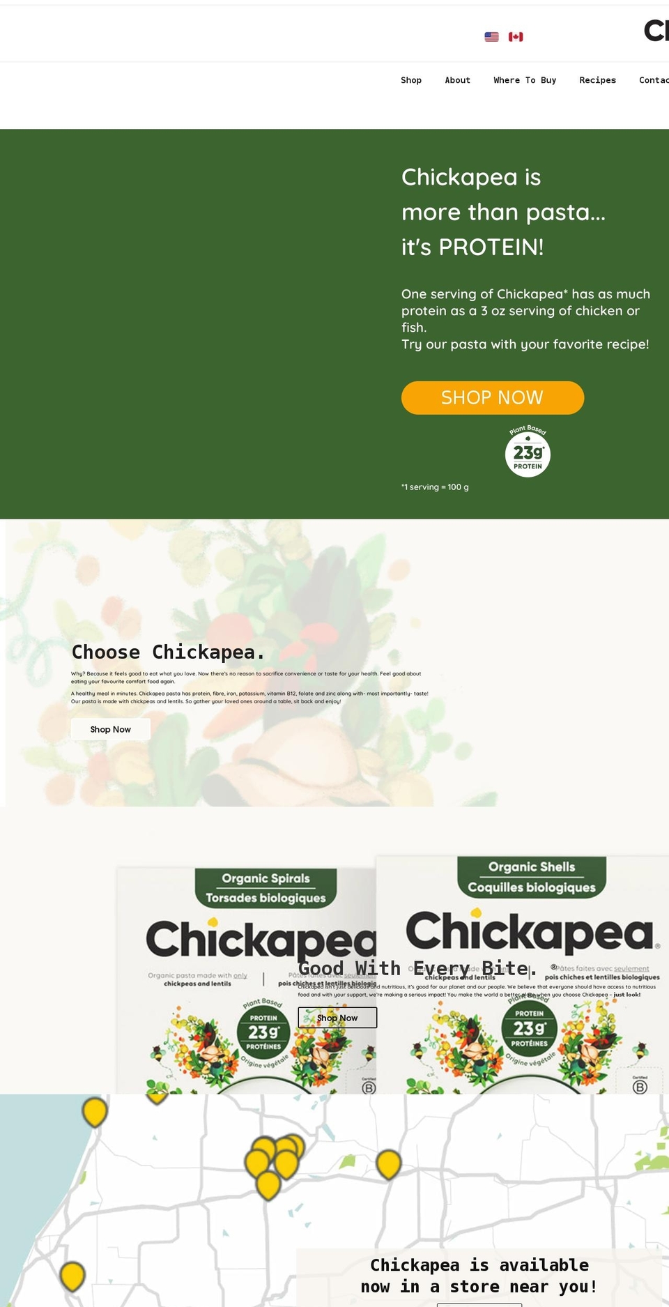 chickapea.ca shopify website screenshot