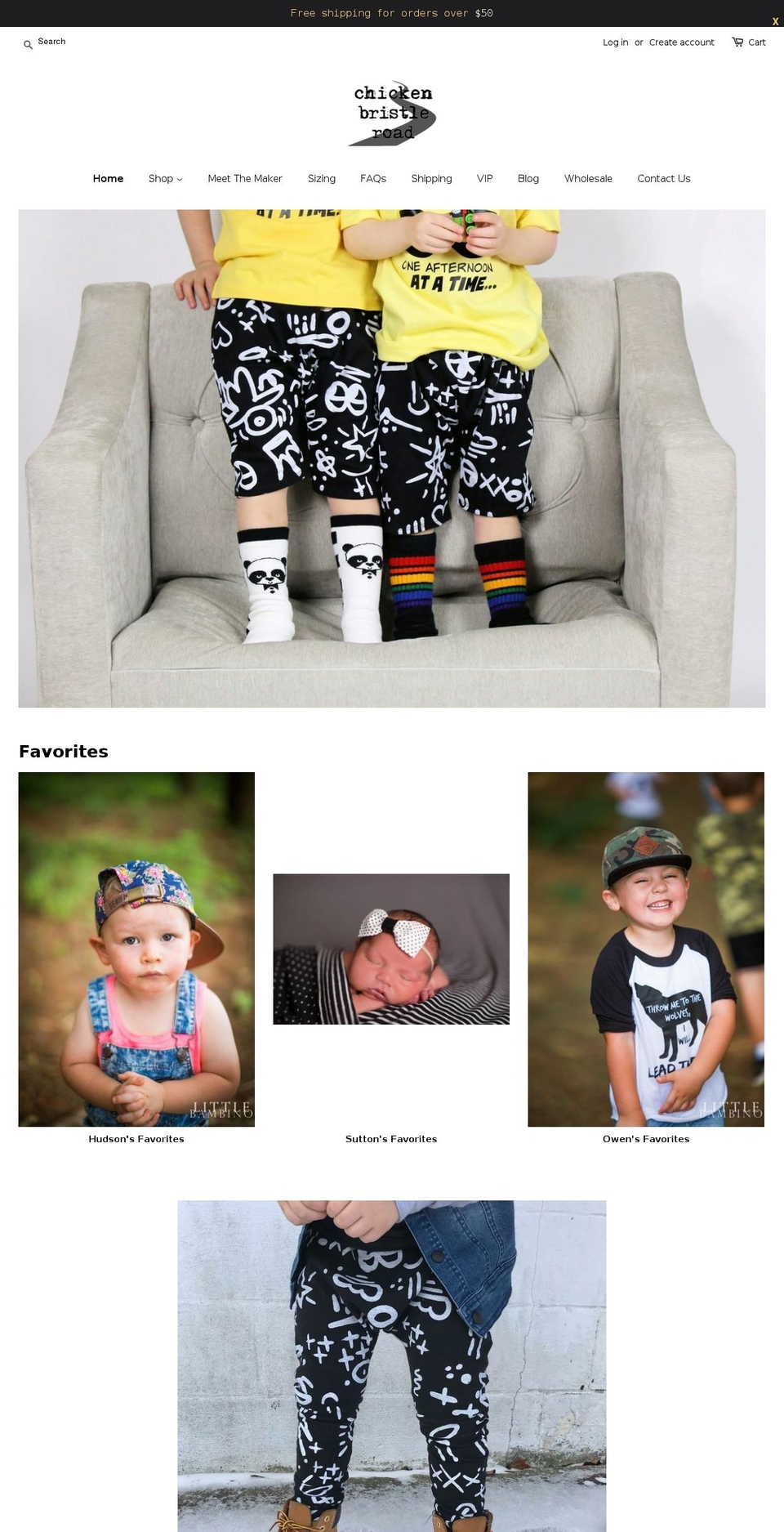 chickenbristleroad.com — Shopify storefront screenshot