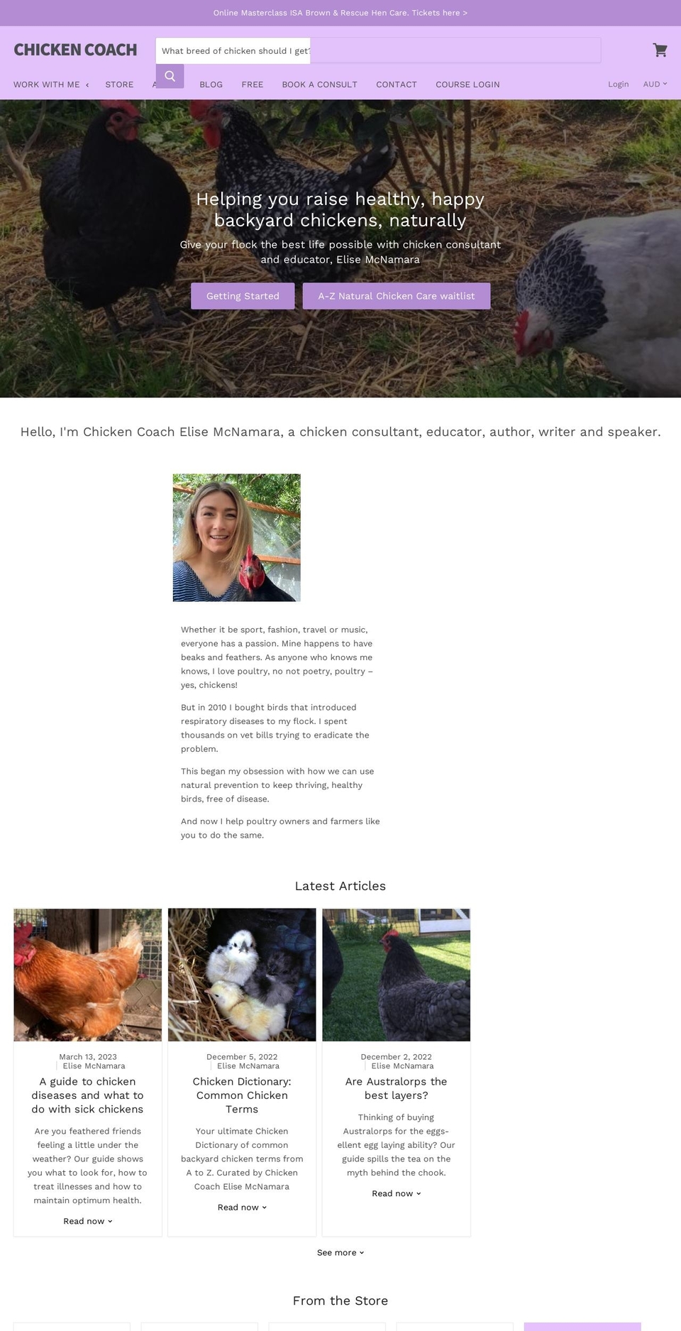 chickencoach.com shopify website screenshot