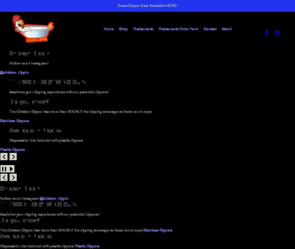 chickendippin.com shopify website screenshot